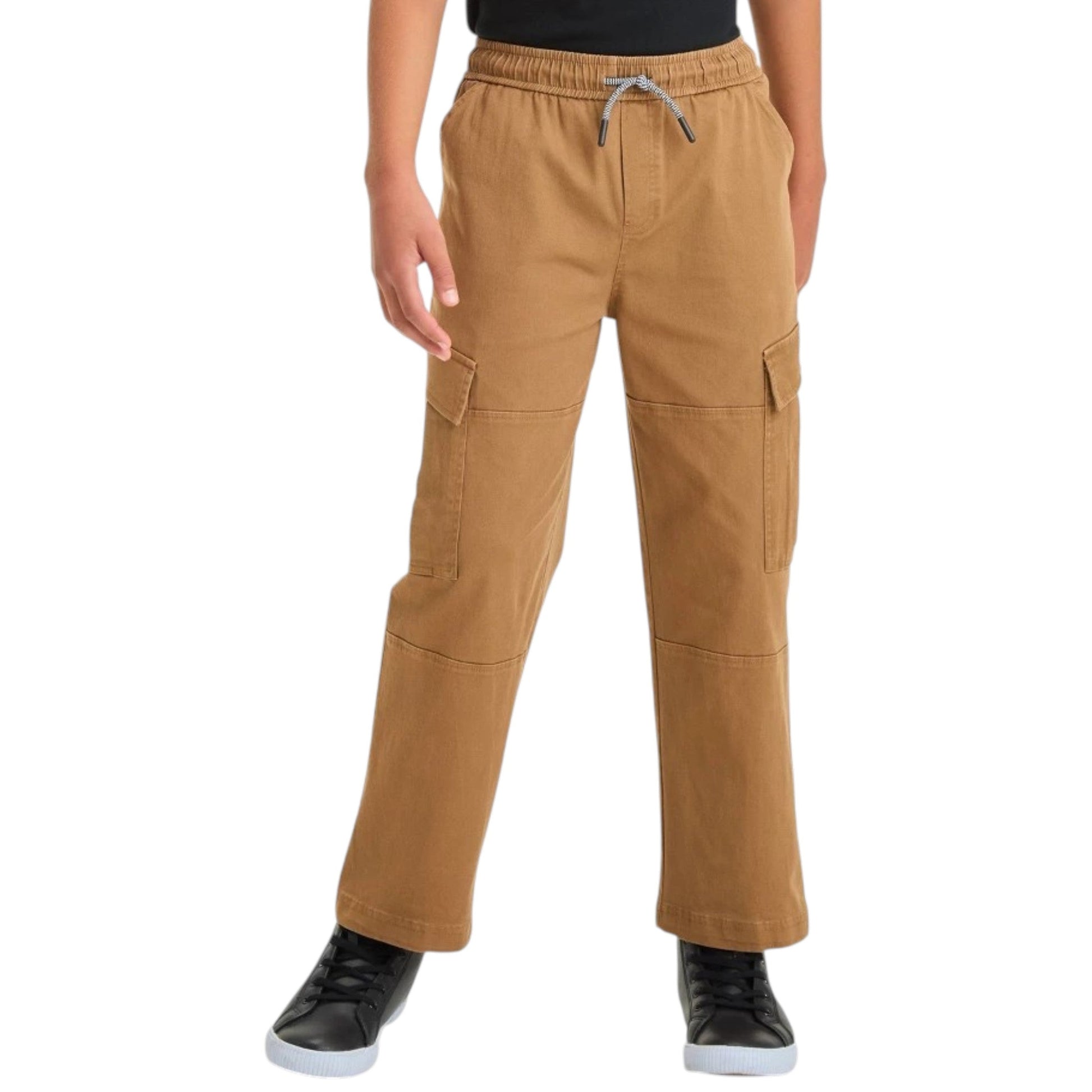 Kids Boy's Plain Solid Cargo Pant,Brown