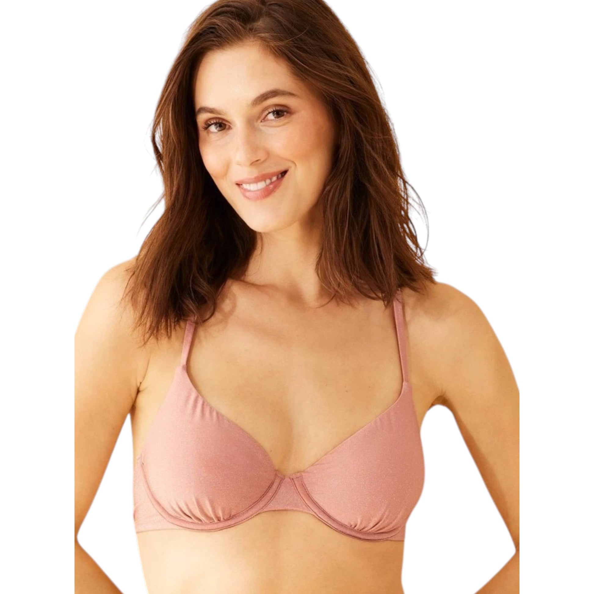 Women's Shiny Bikini Top,Dusty Rose