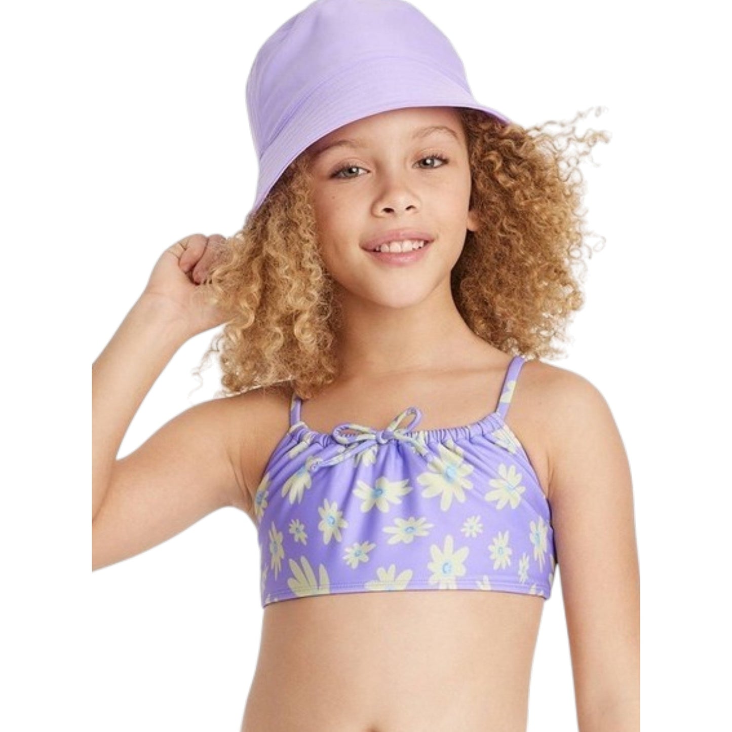 Kids Girl's Printed Bikini Top,Mauve