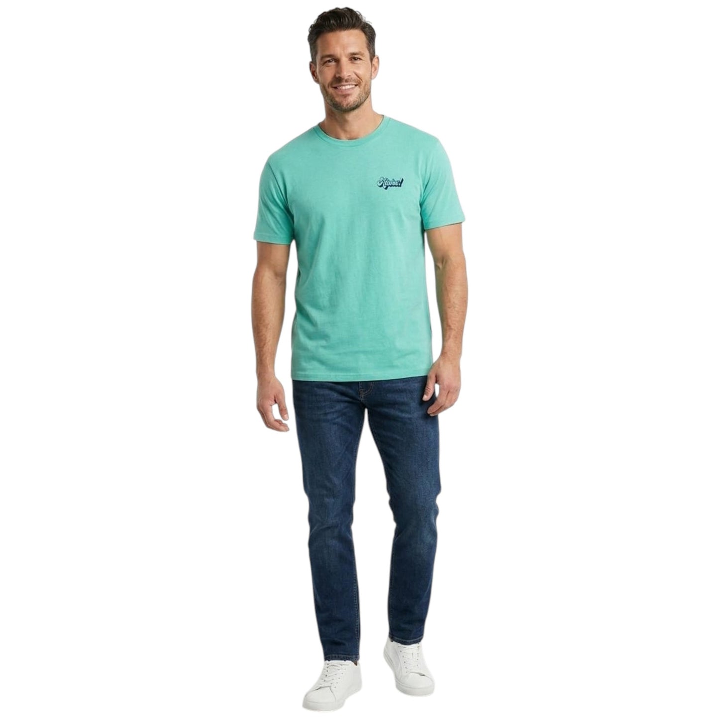 Men's Printed Top,Turquoise
