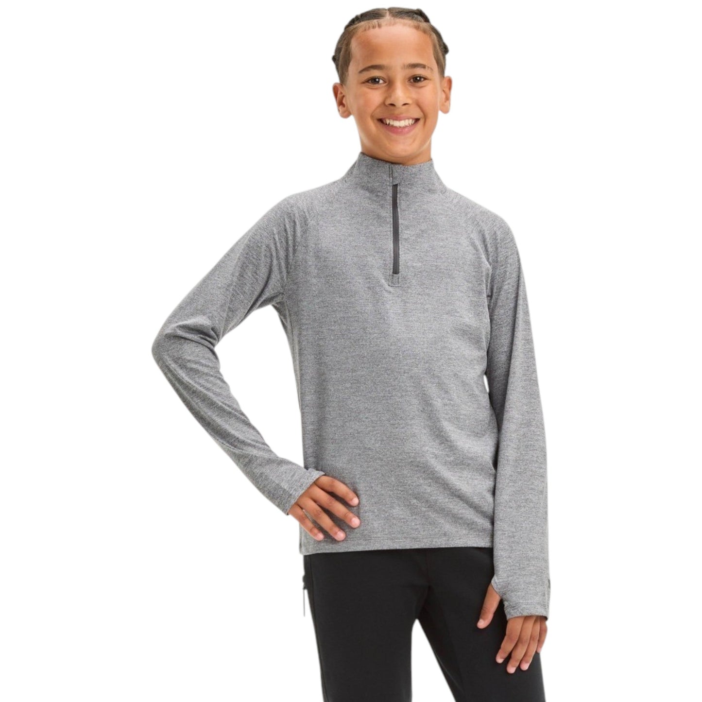 Kids Boy's Plain Solid Sport Top,Grey