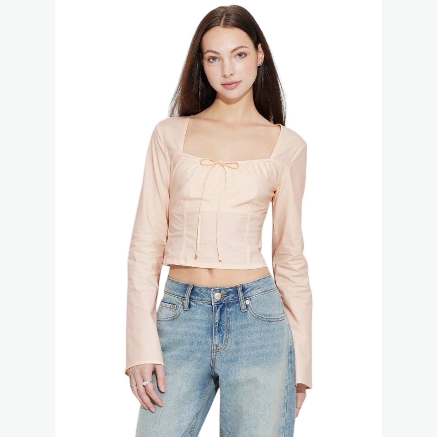 Women's Plain Milkmaid Top,Coral Pink