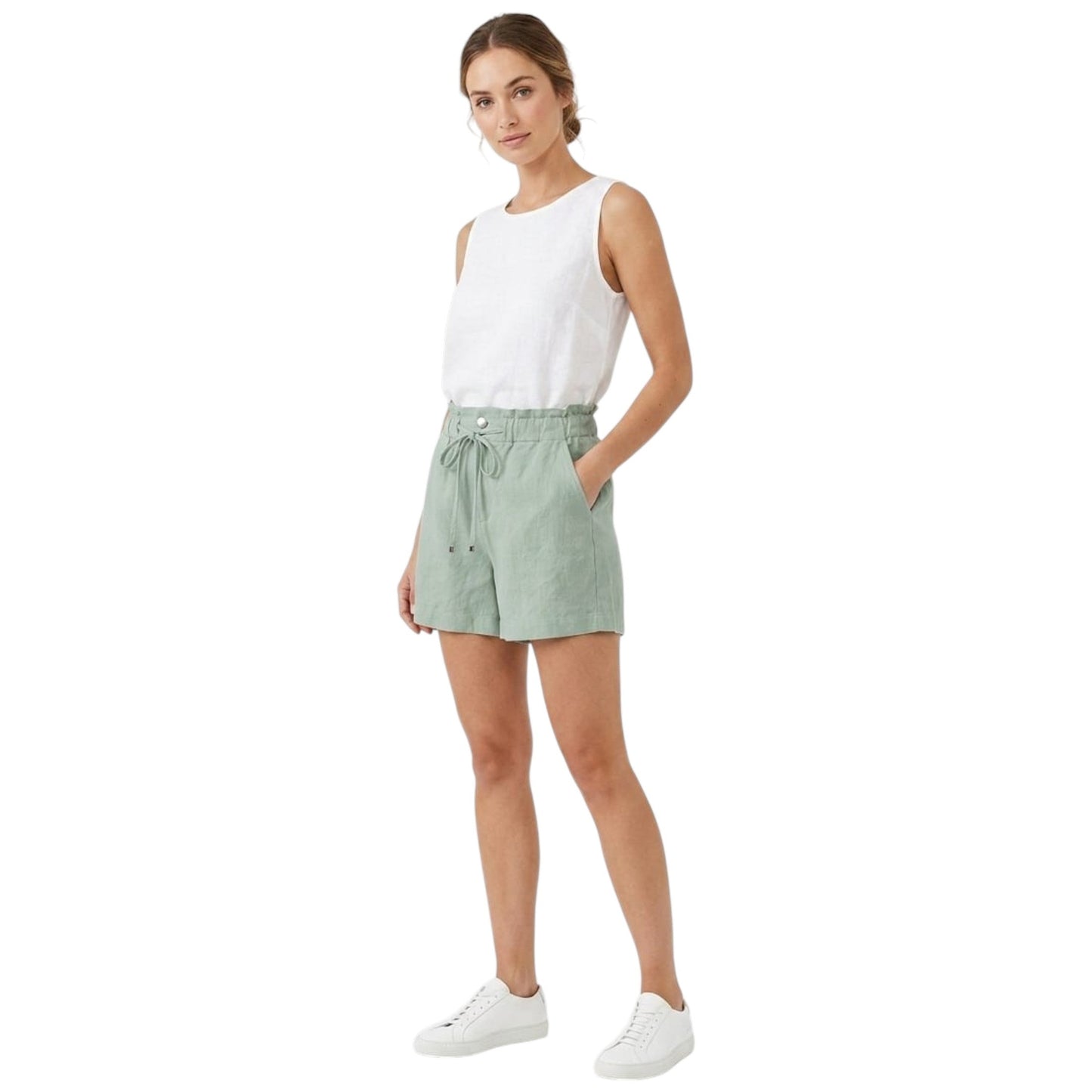 Women's Plain Solid Short,Mint Green