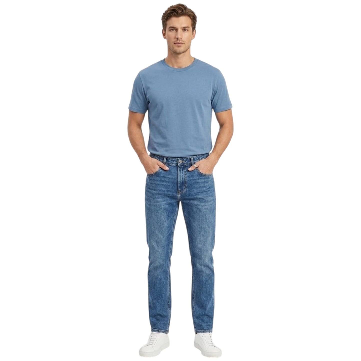 Men's Plain Solid Top,Dusty Blue