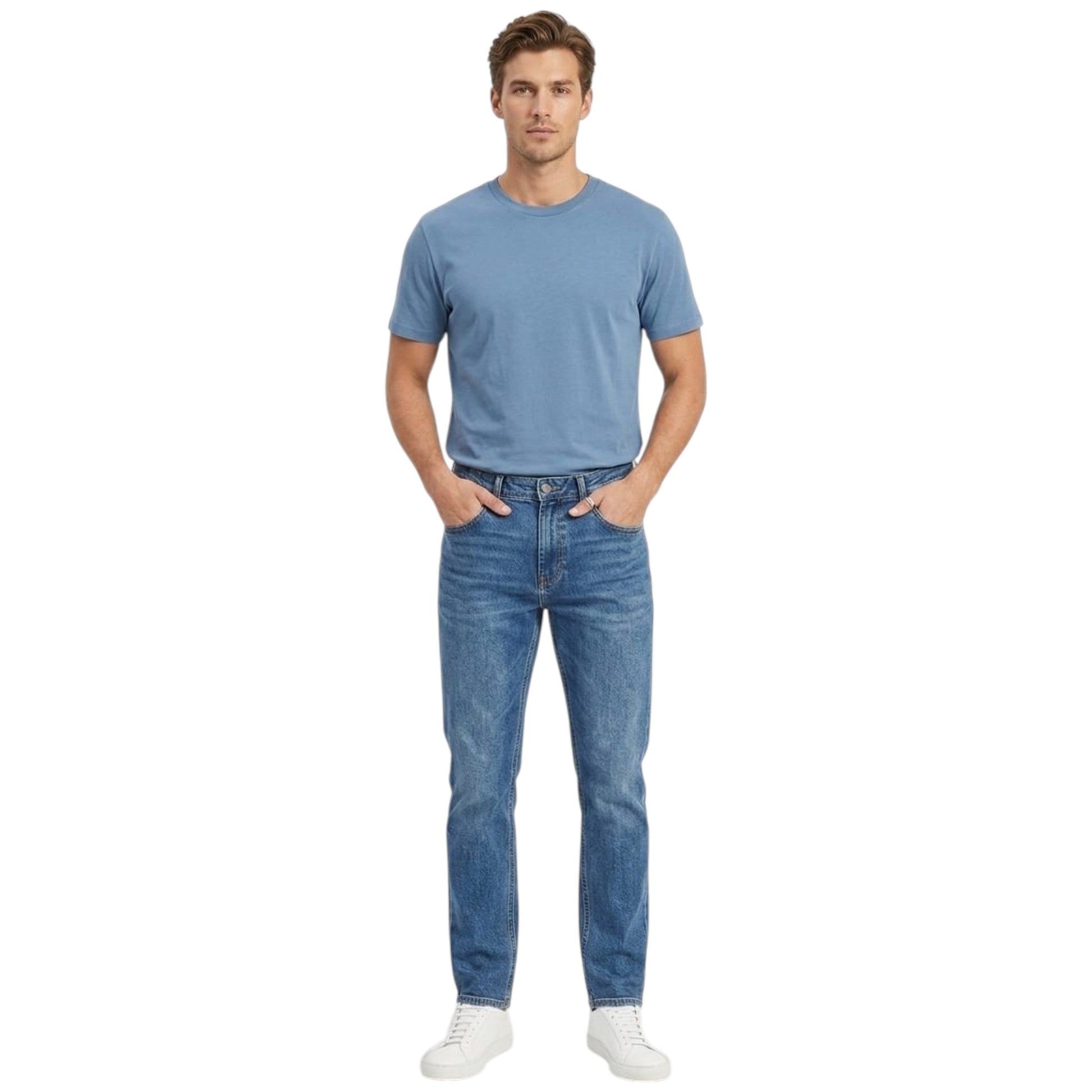 Men's Plain Solid Top,Dusty Blue