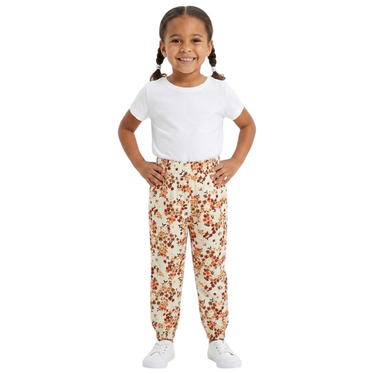 Kids Girl's Printed Pant,Light Beige