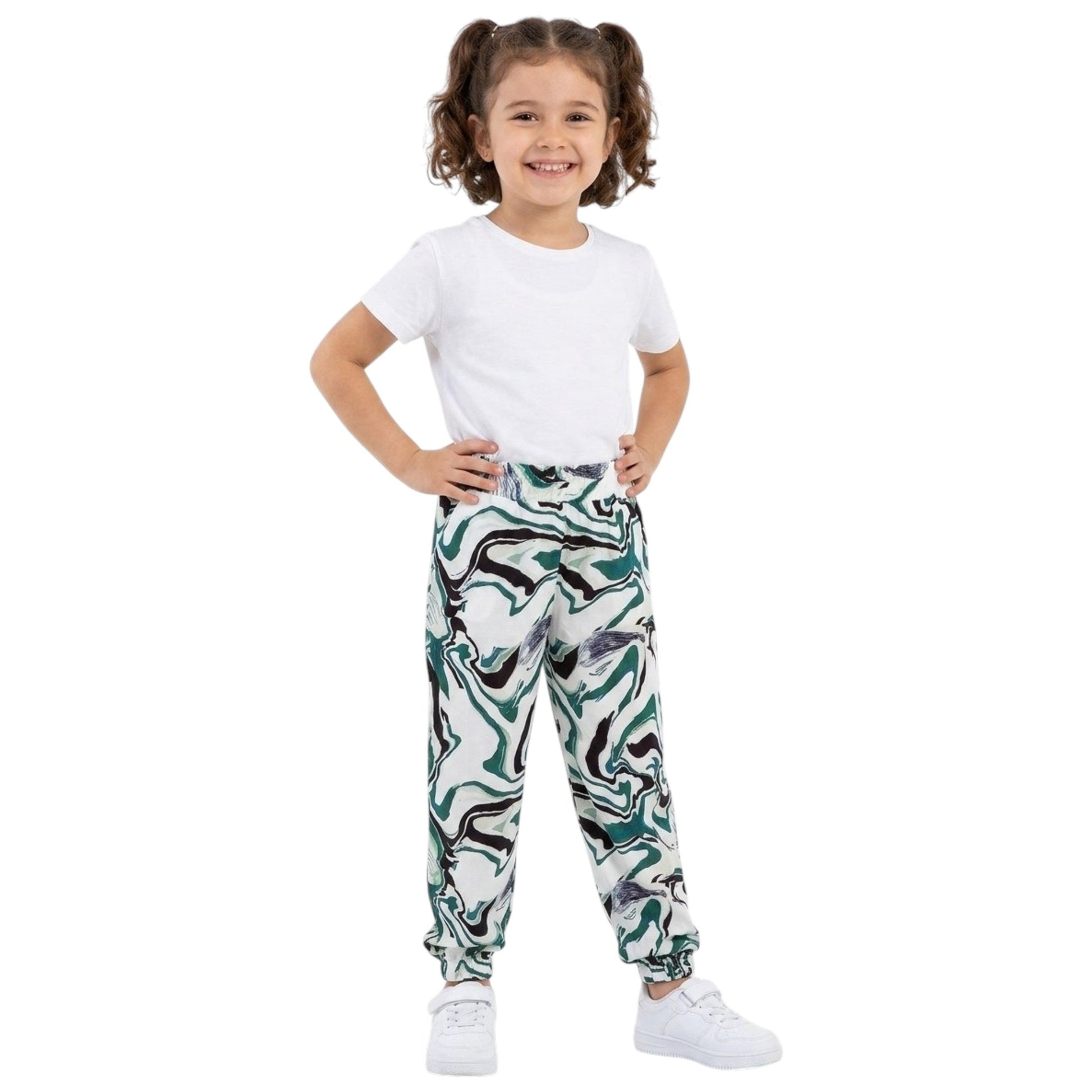 Kids Girl's Printed Pant,White