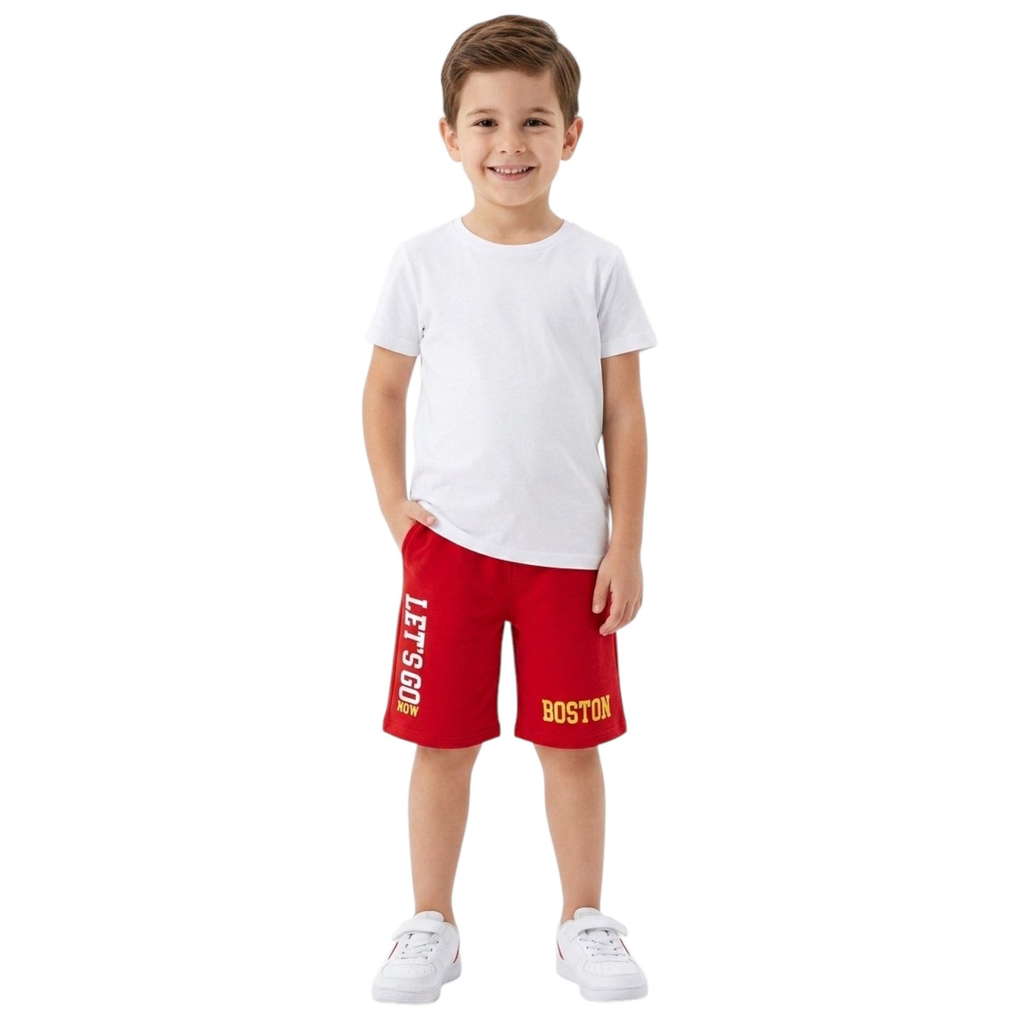 Kids Boy's Printed Short,Red