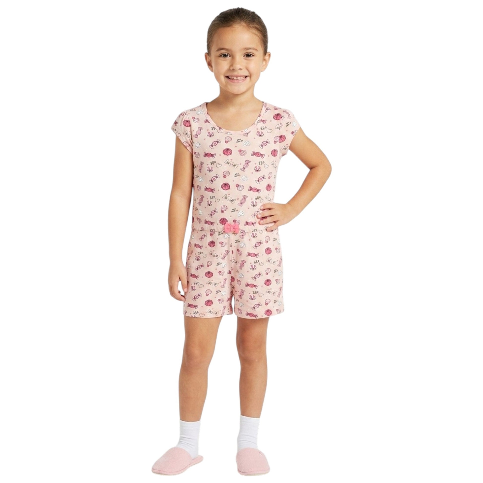 Kids Girl's Printed Jumpsuit,Light Apricot