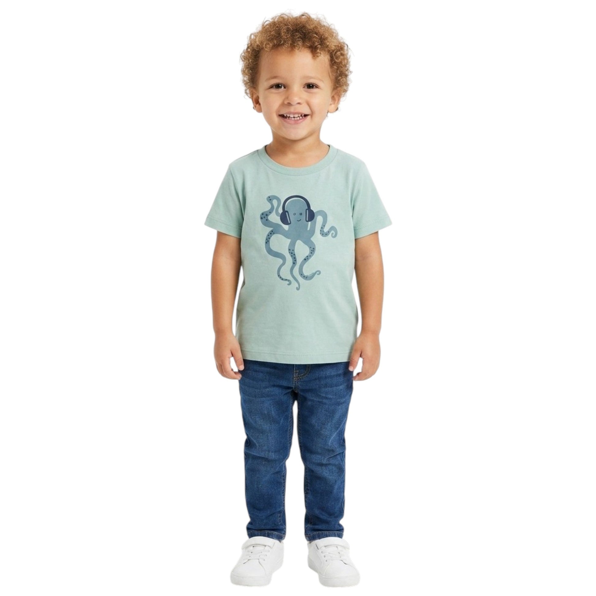 Kids Boy's Printed Top,Dusty Mint