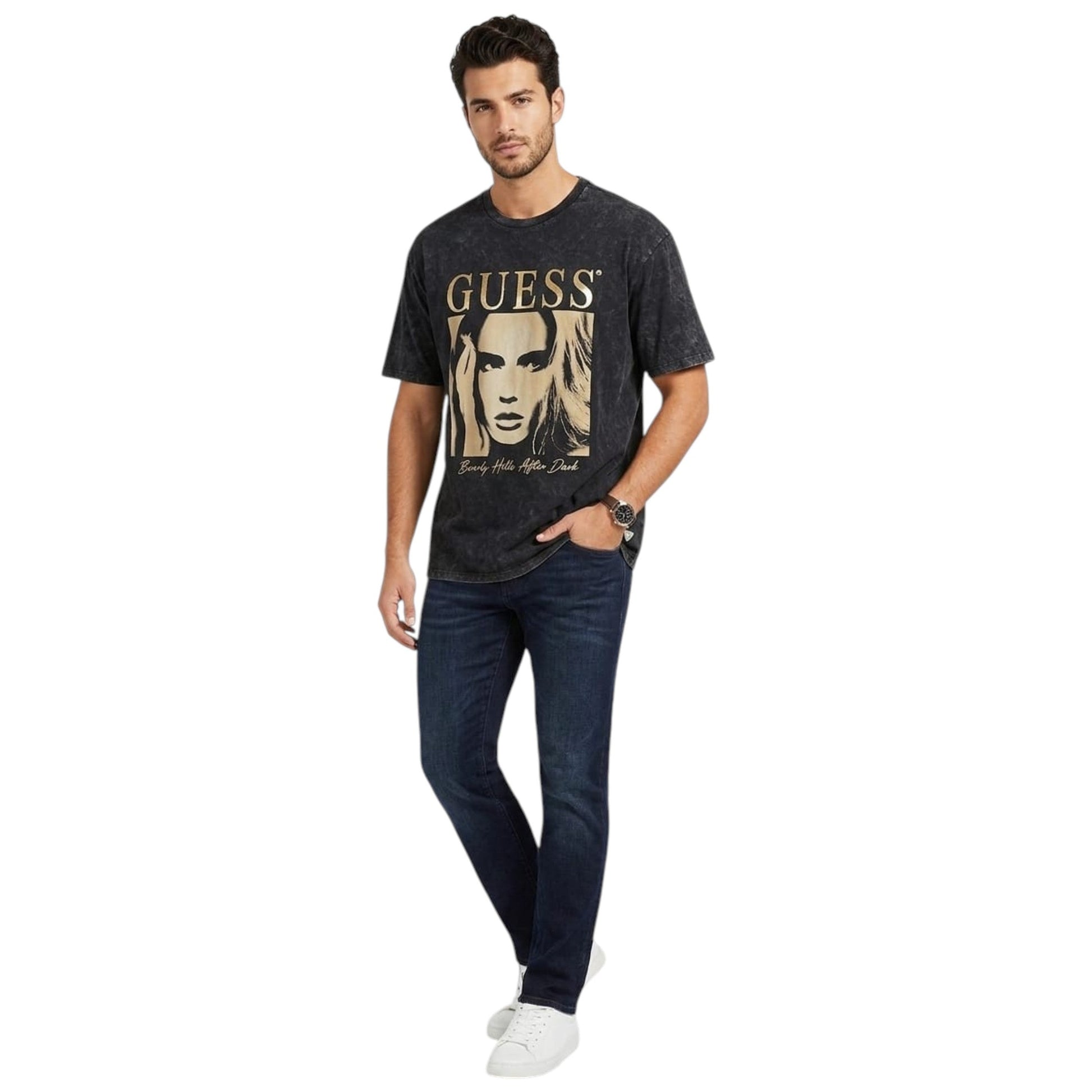 Men's Brand Logo Printed Top,Black