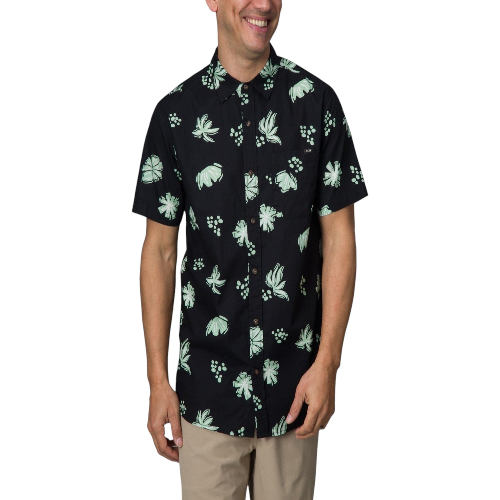 Men's Printed Dress Shirt,Black