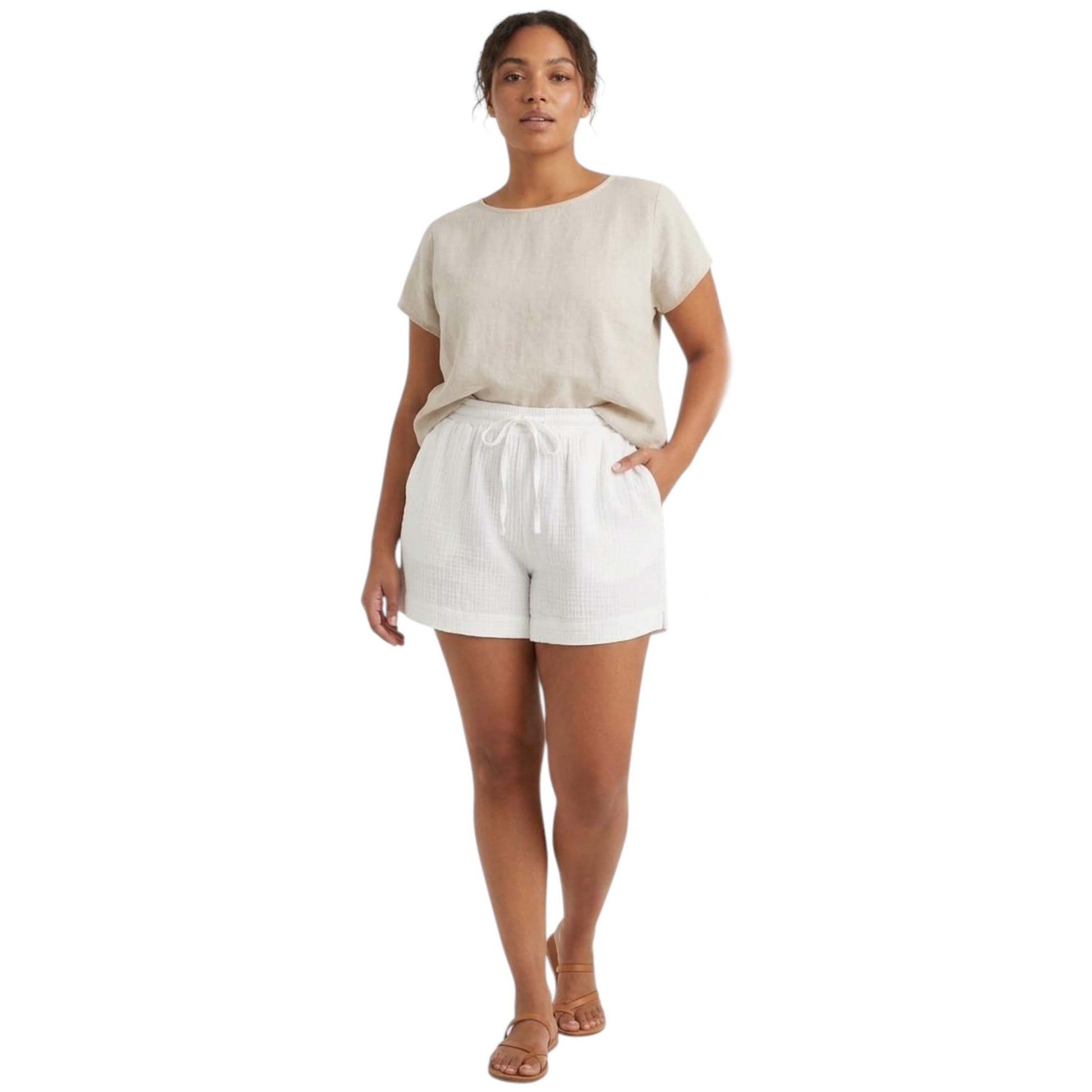 Women's Textured Short,White