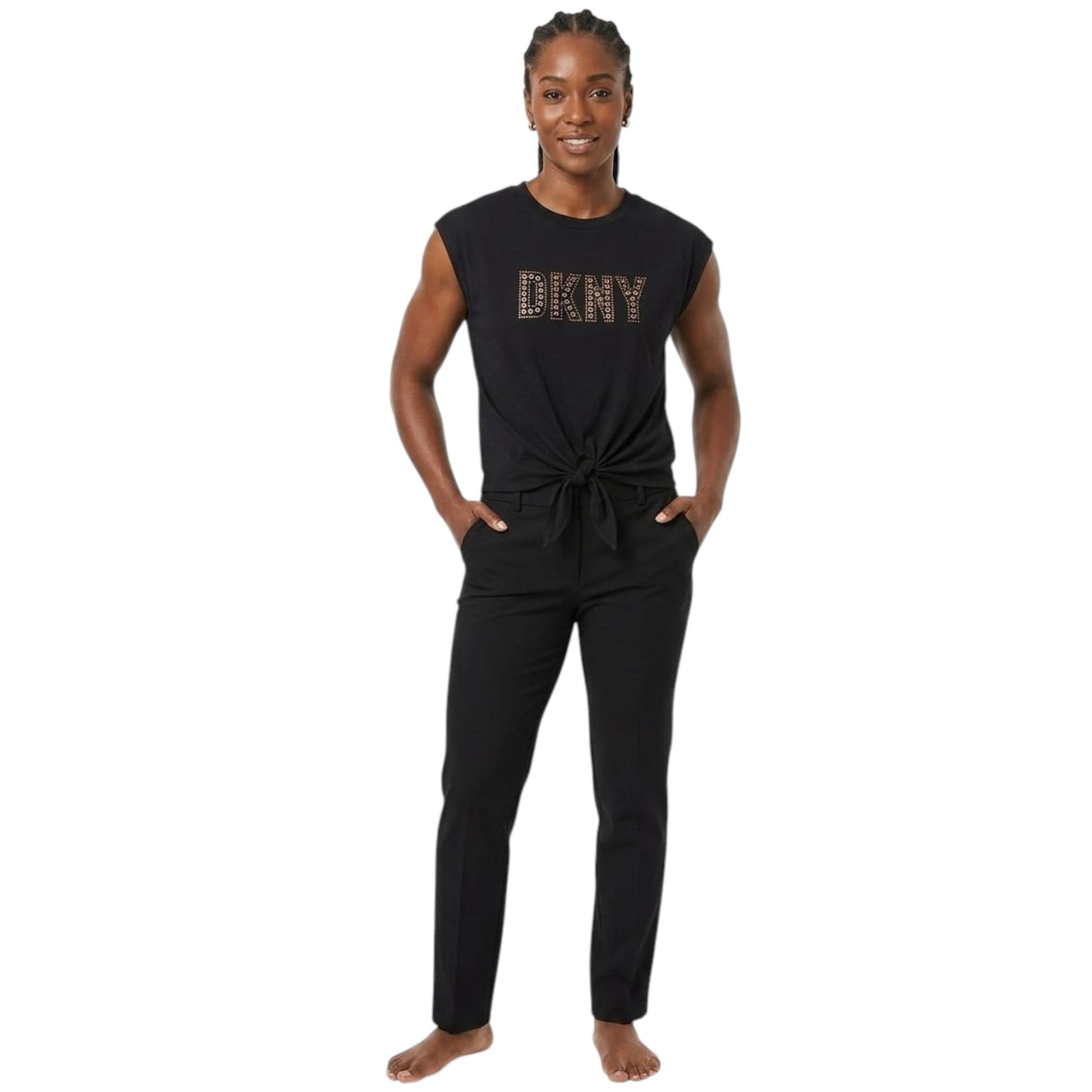 Women's Brand Logo Printed Top,Black