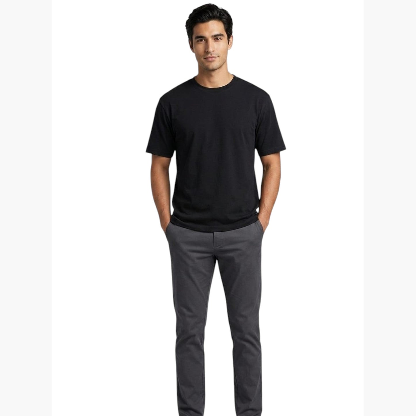 Men's Plain Solid Top,Black