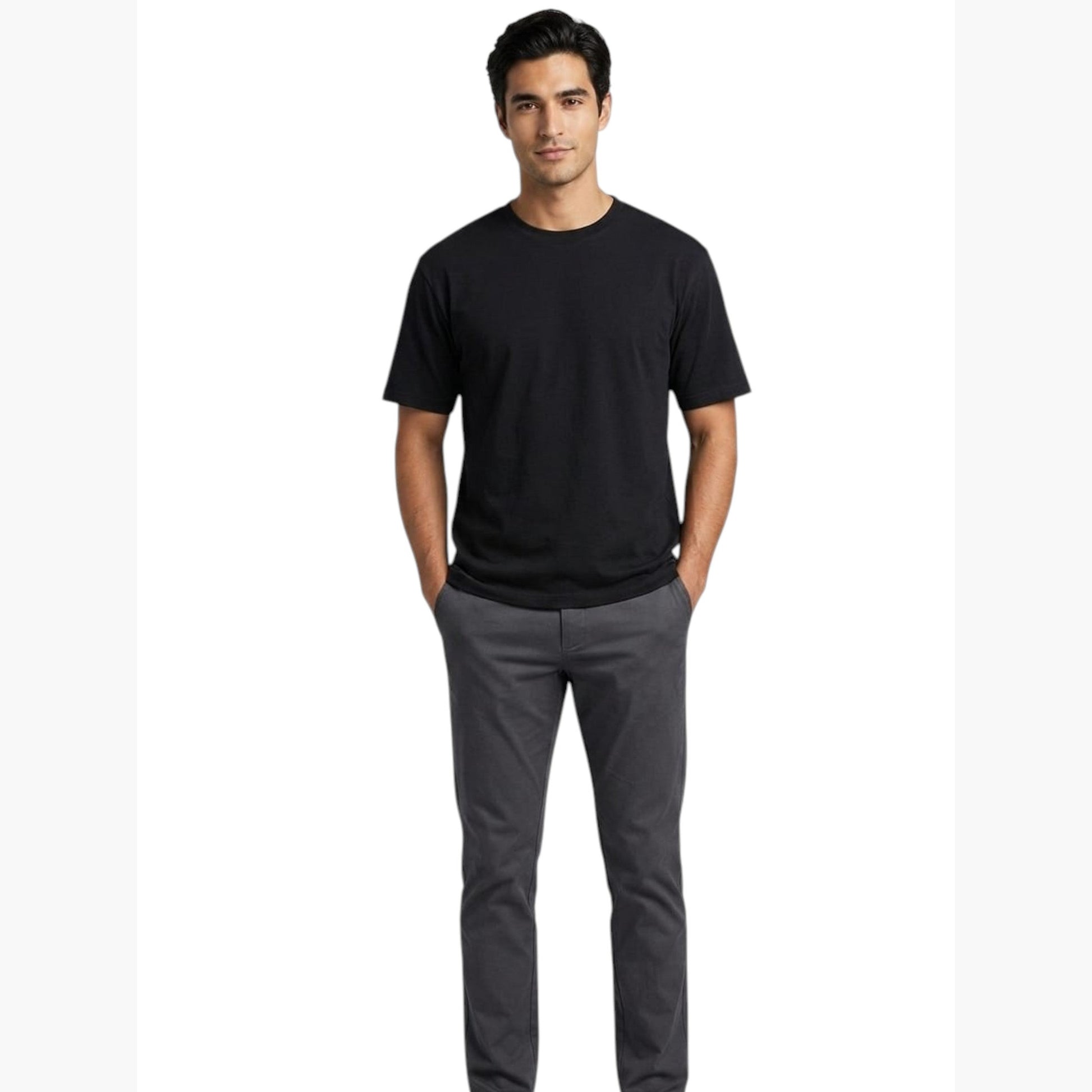 Men's Plain Solid Top,Black