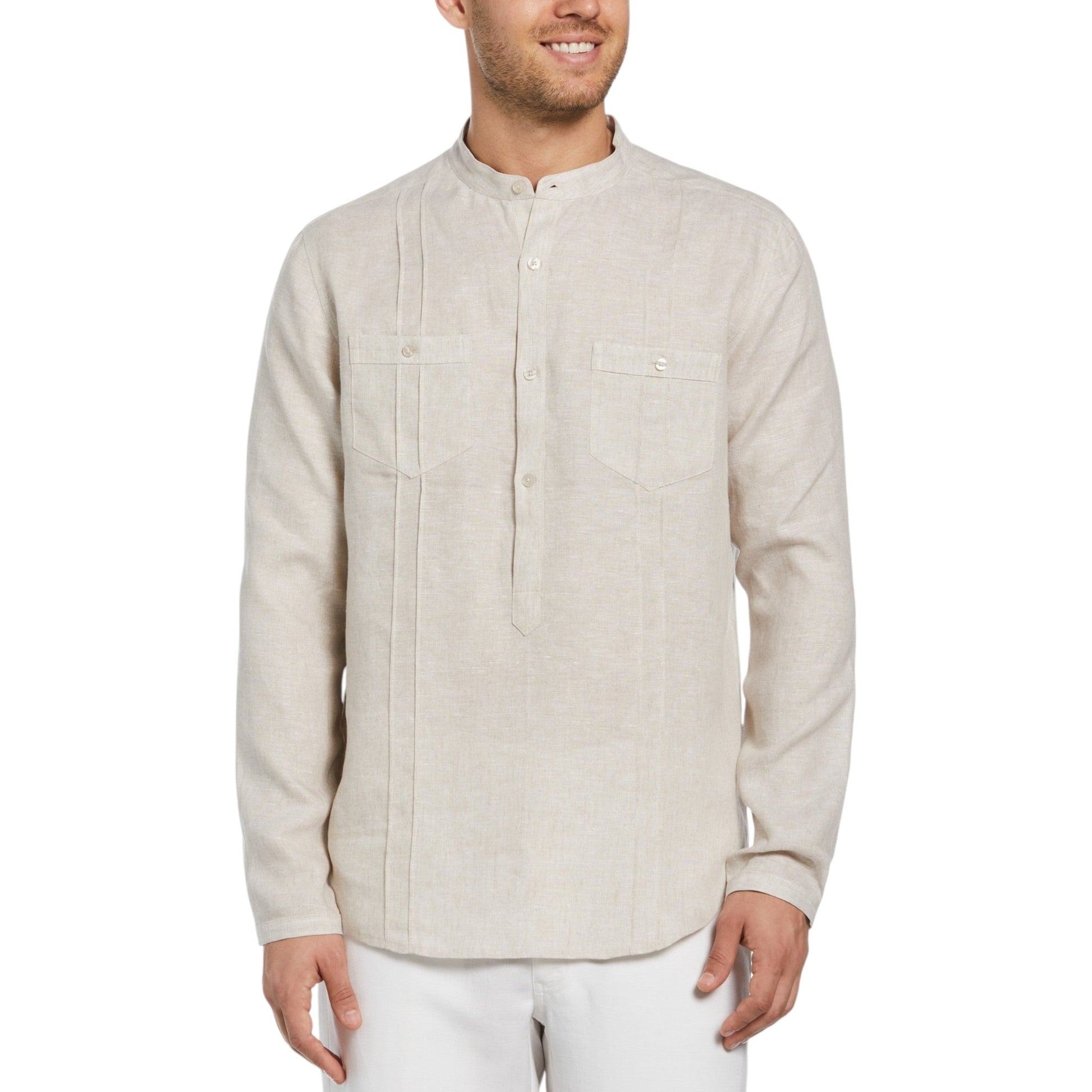 Men's Plain Dress Shirt,Beige