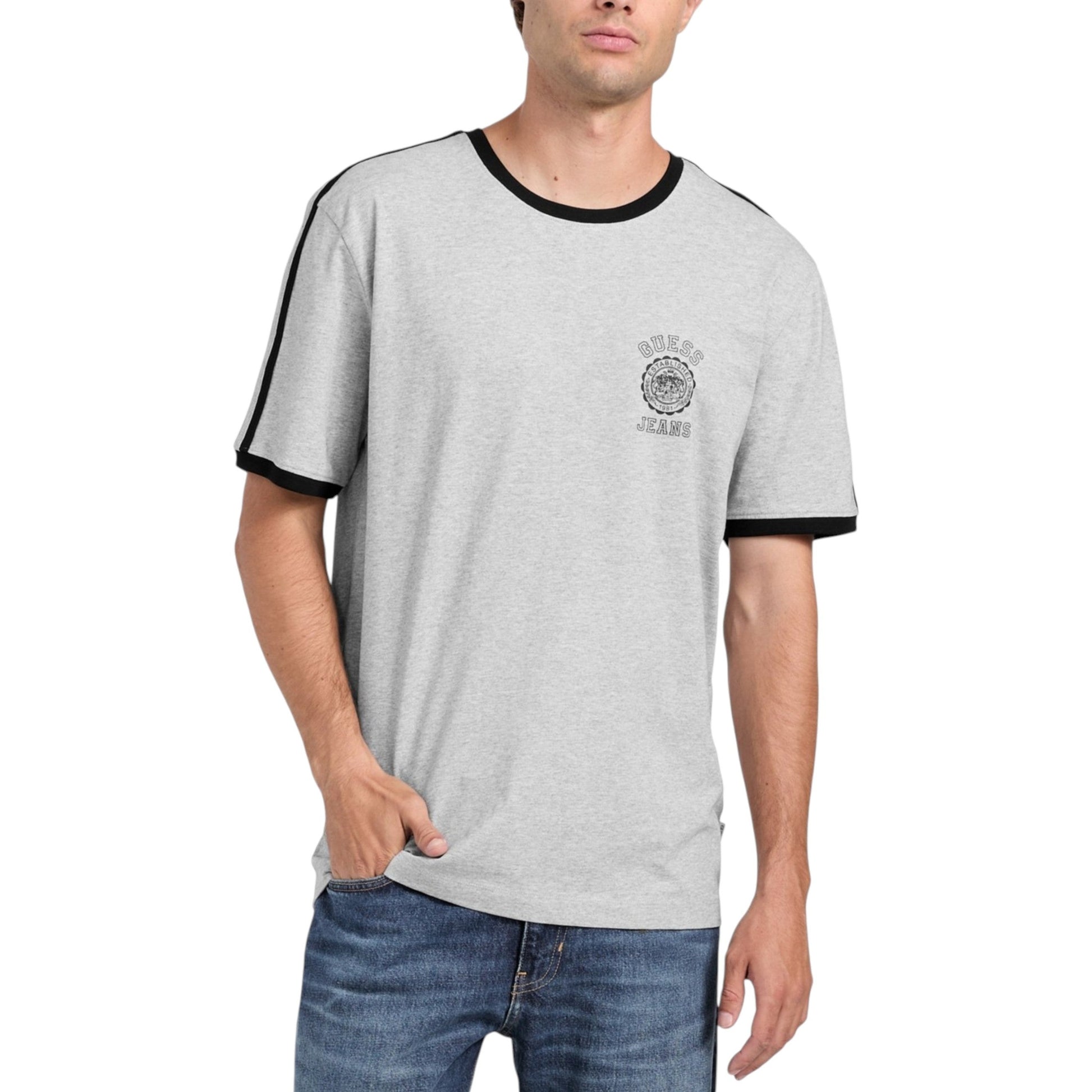 Men's Colroblocked Top,Grey