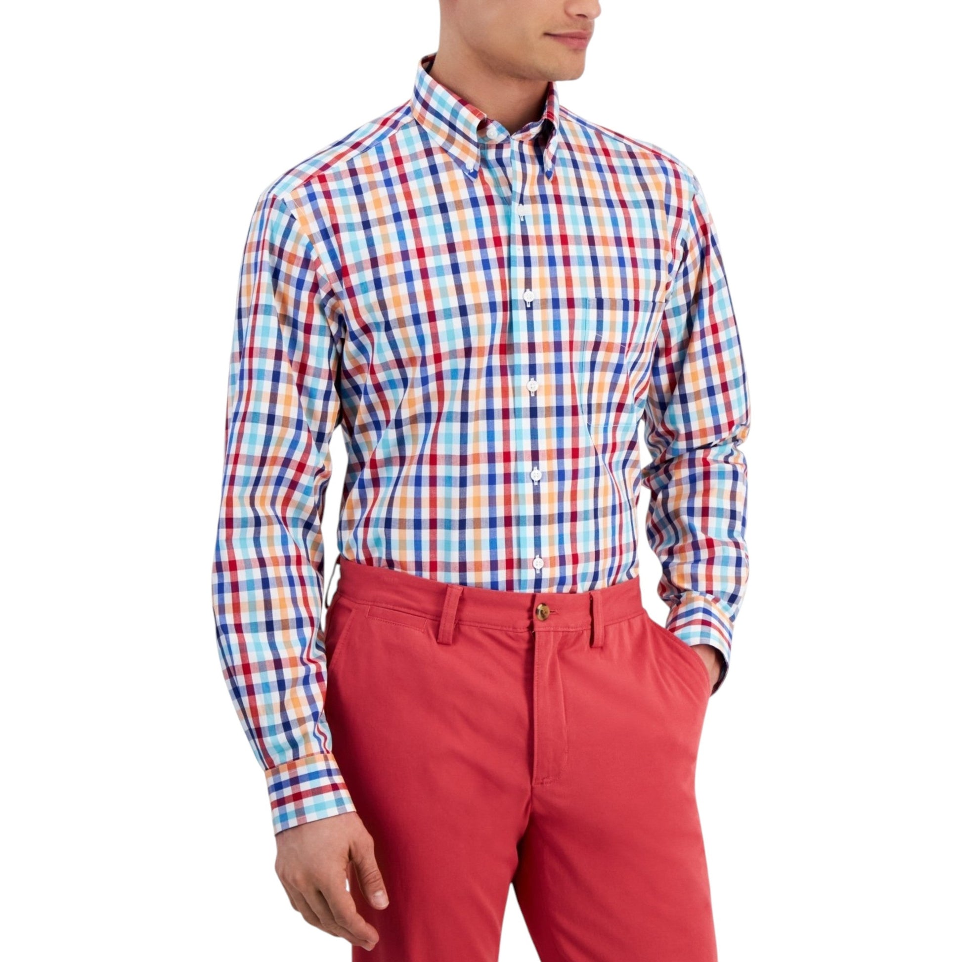 Men's Plaid Dress Shirt,Multi