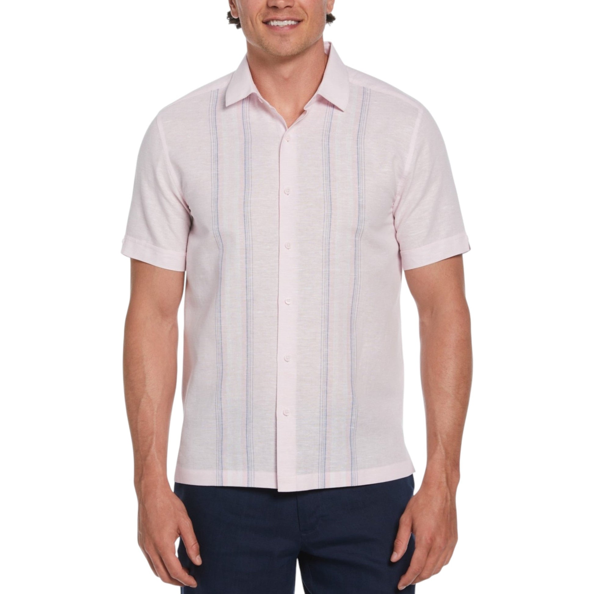 Men's Stripped Dress Shirt,Light Pink