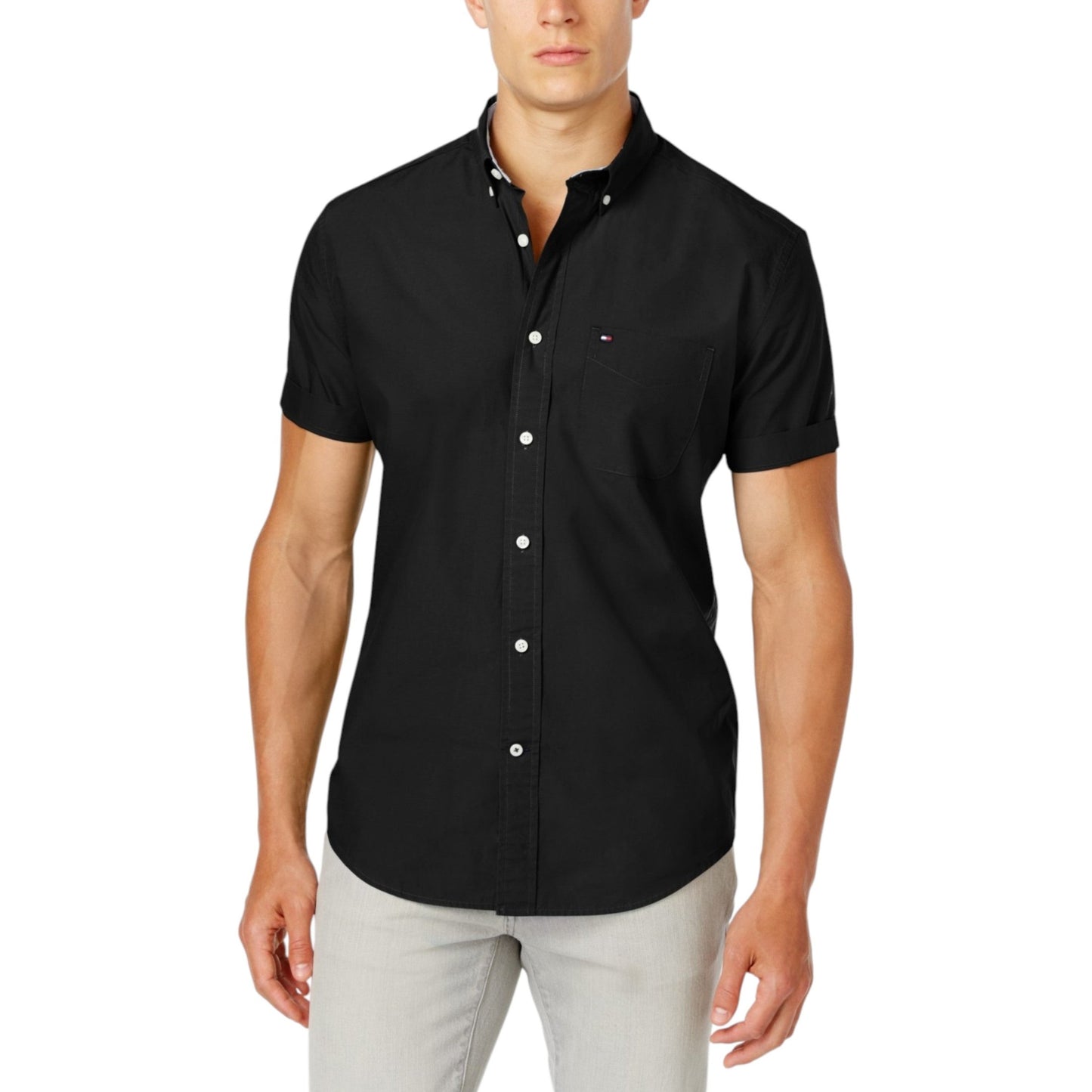 Men's Plain Dress Shirt,Black