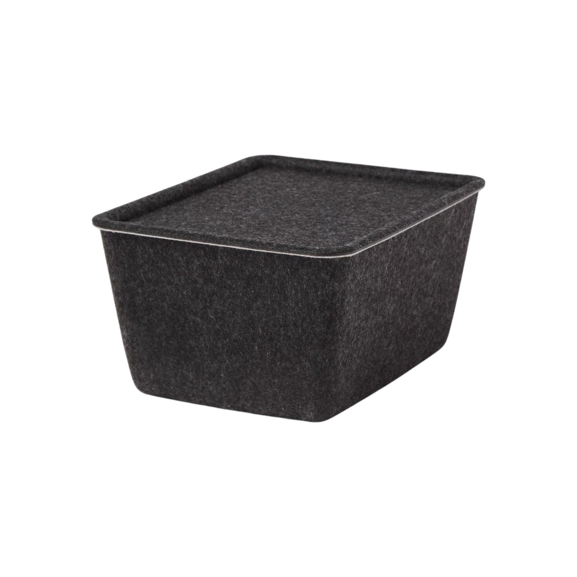 Stackable Felt Bin With Lid