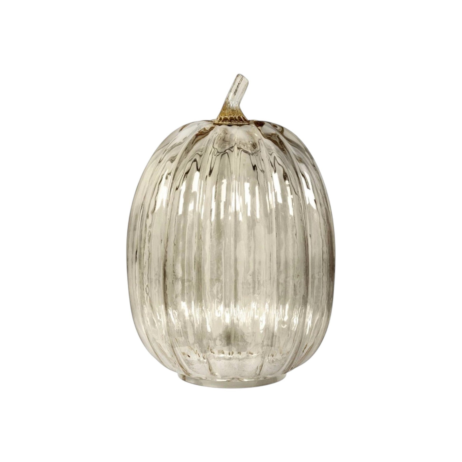 Xl Tall Glass Pumpkin Figurine Champagne