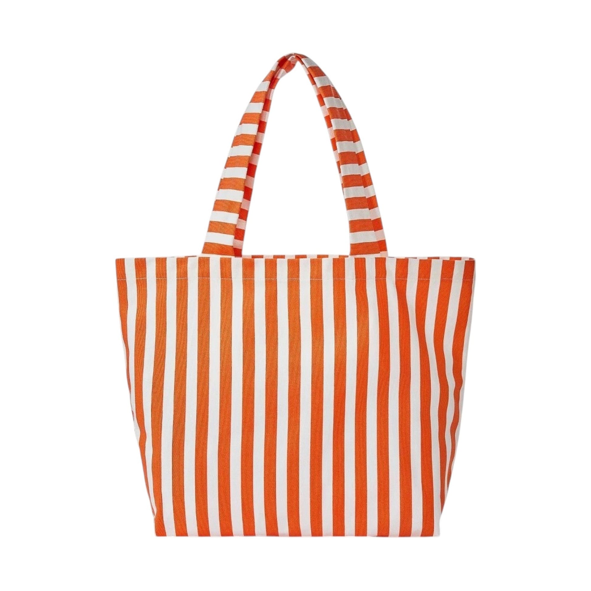 Canvas Beach Striped Tote Bag