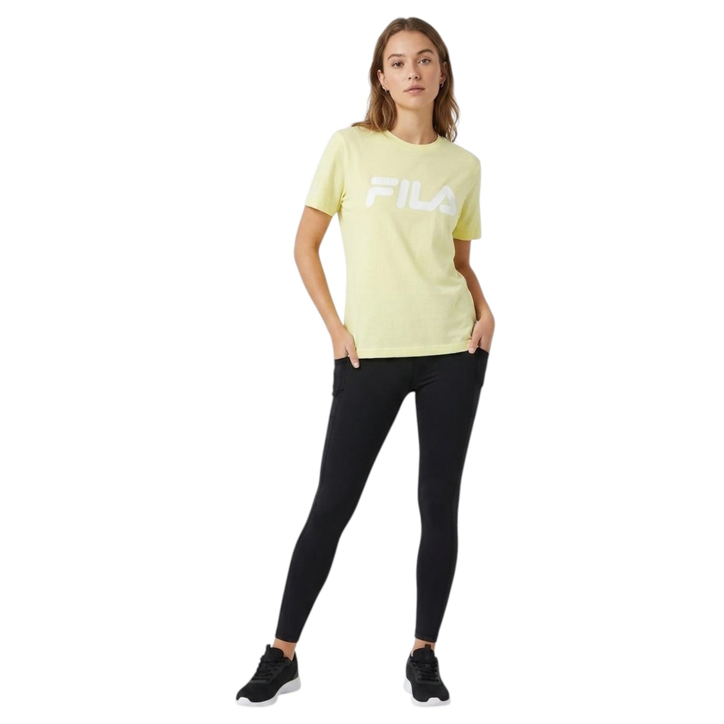 Women's Brand Logo Printed Top,Yellow