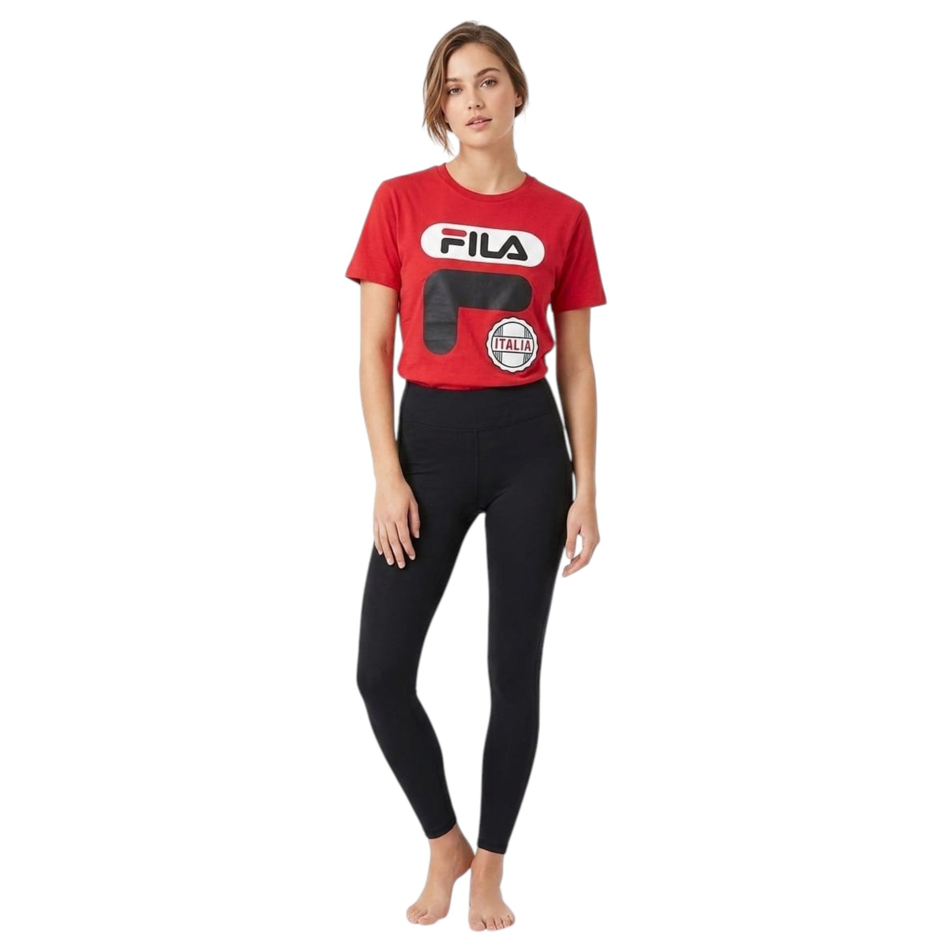 Women's Brand Logo Printed Top,Red