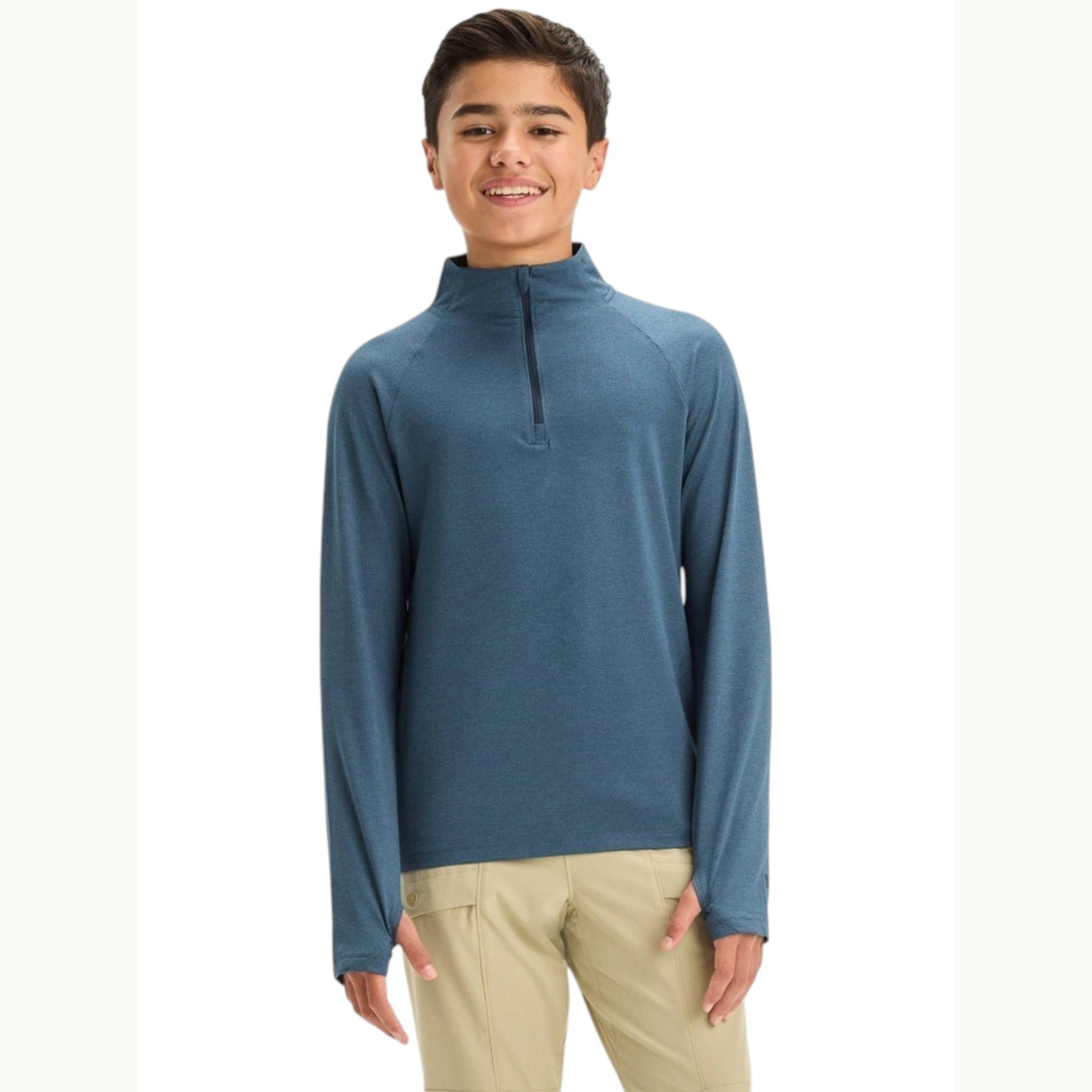 Kids Boy's Plain Solid Top,Light Navy Blue
