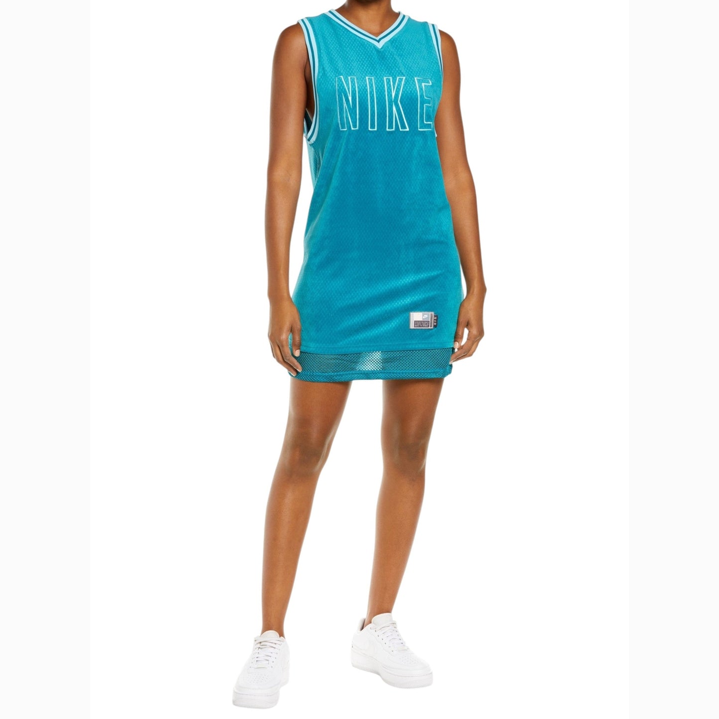 Women's Brand Logo Printed Dress,Dark Turquoise