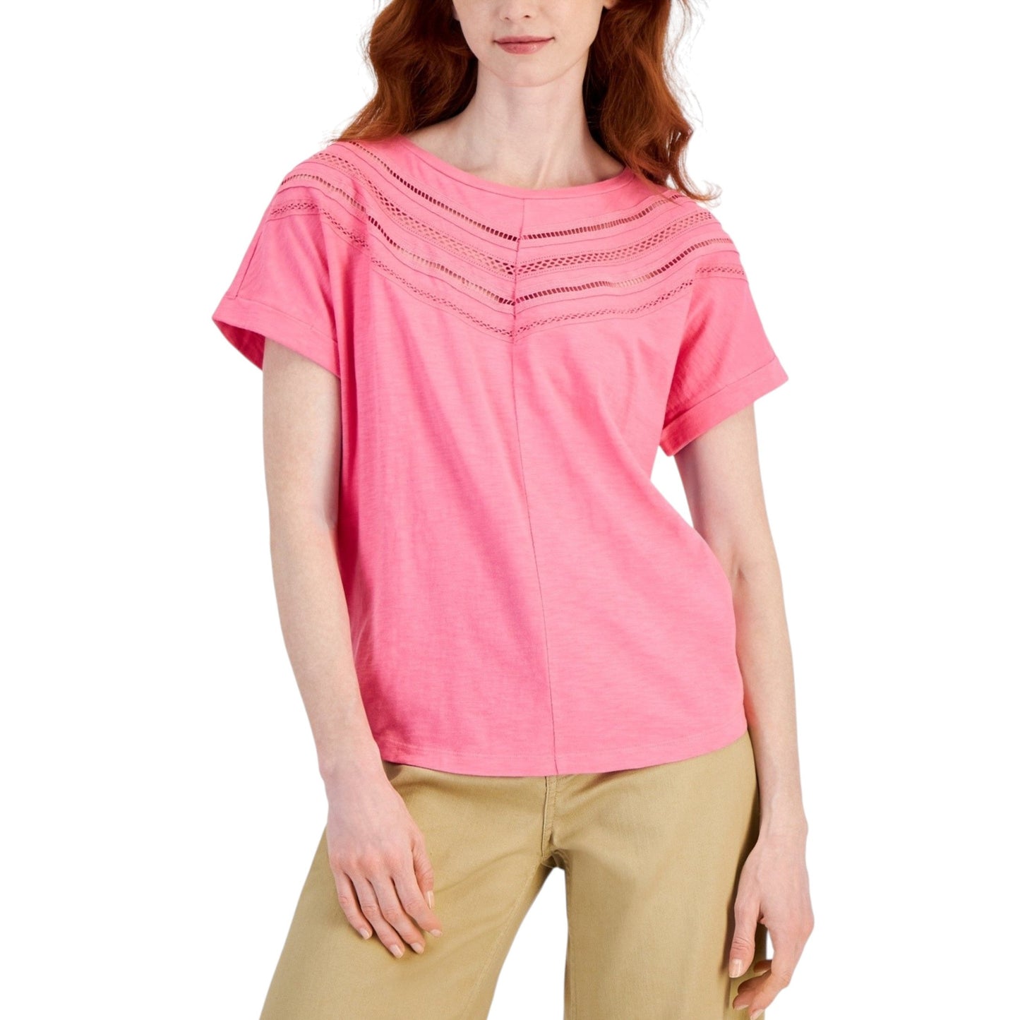 Women's Plain Solid Top,Pink