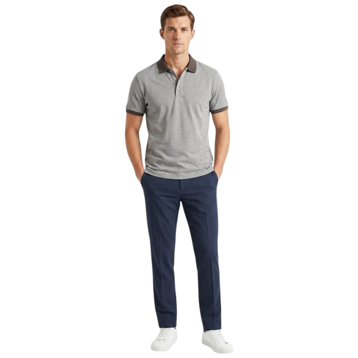 Men's Plain Solid Top,Olive/White