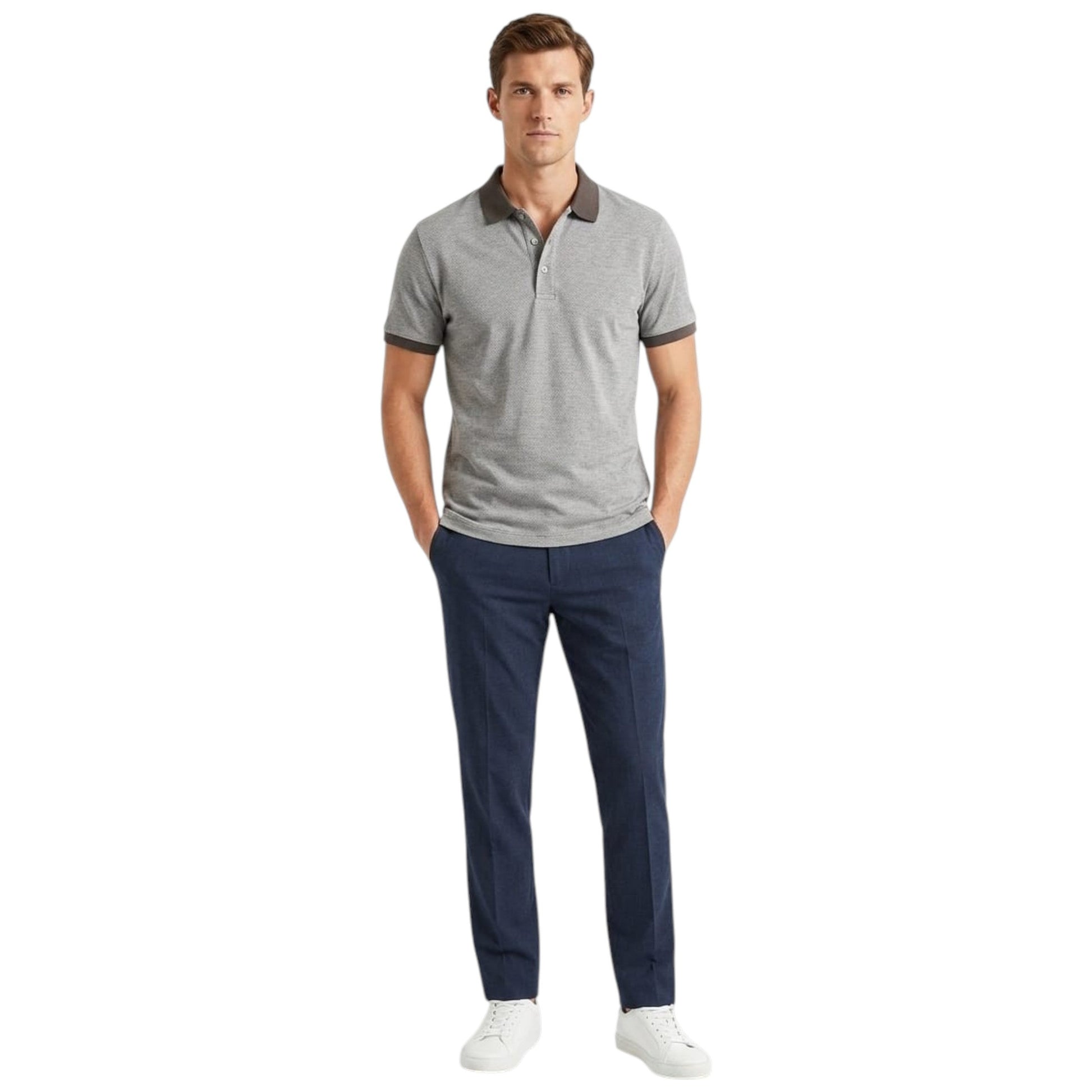 Men's Plain Solid Top,Olive/White