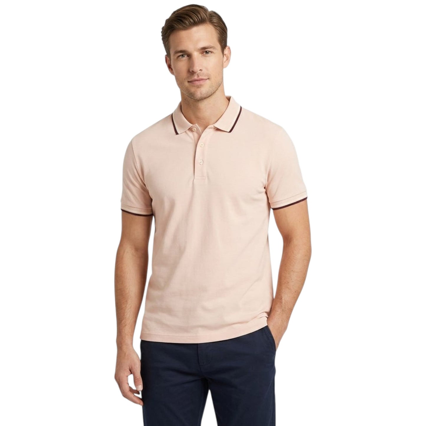 Men's Plain Solid Top,Light Pink
