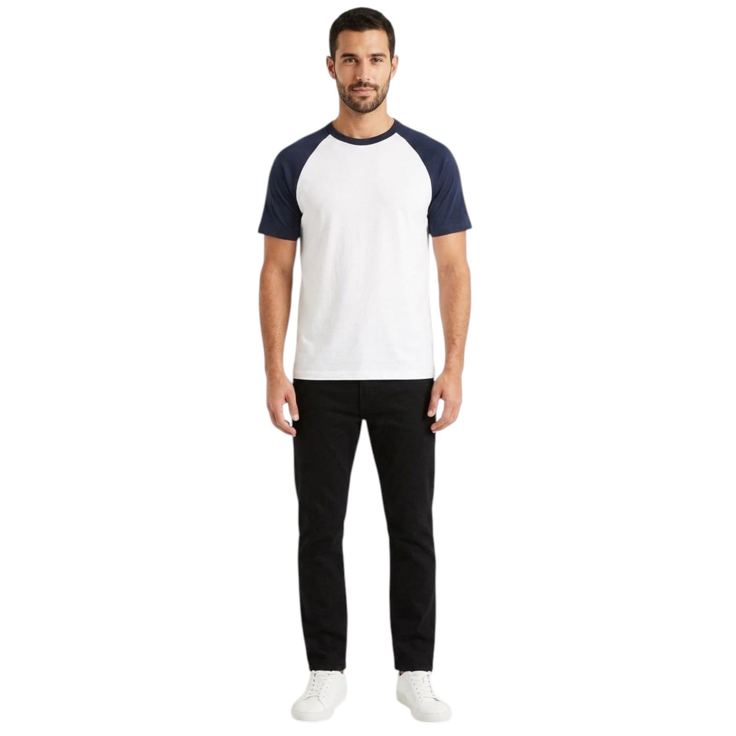 Men's Colorblocked Top,White/Navy