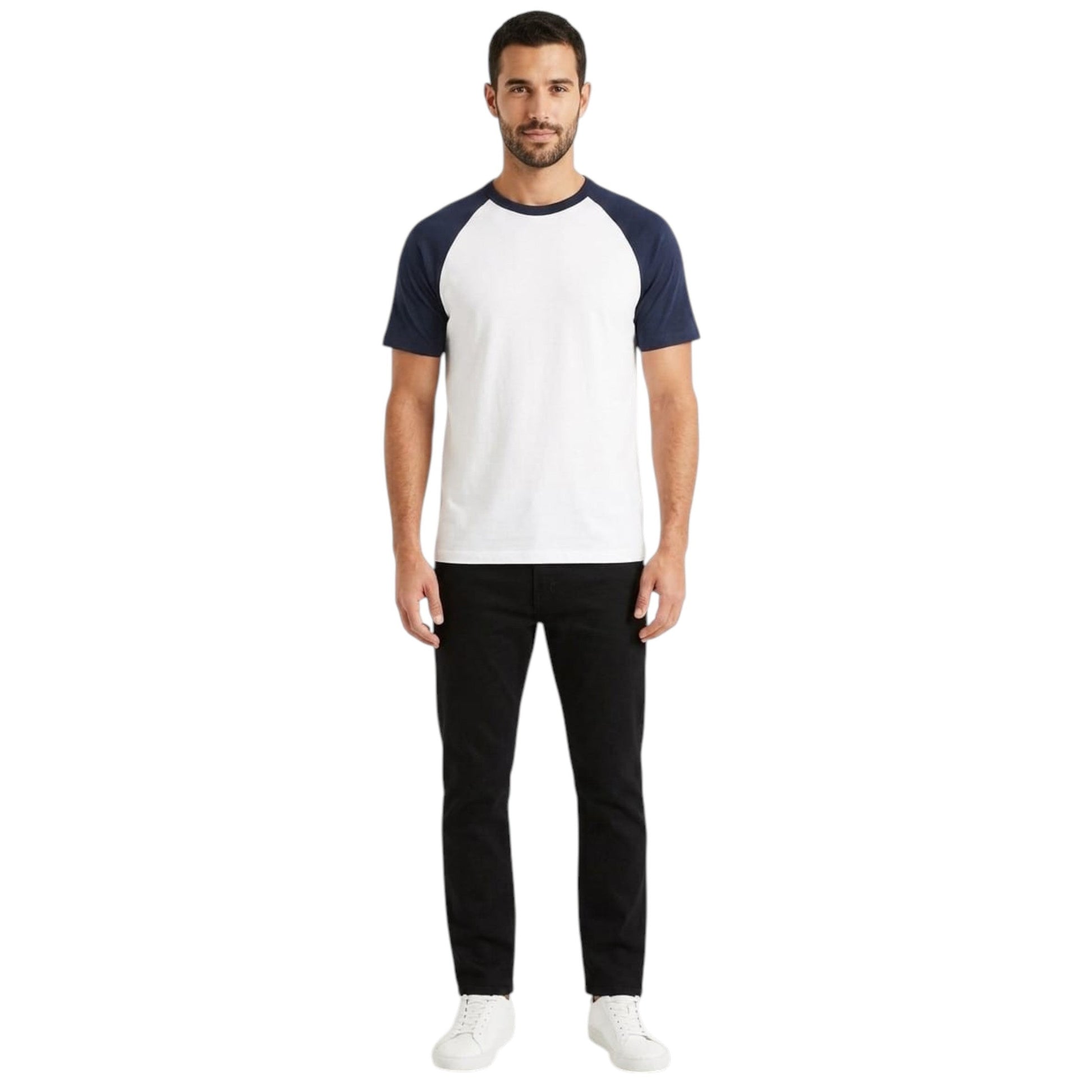 Men's Colorblocked Top,White/Navy
