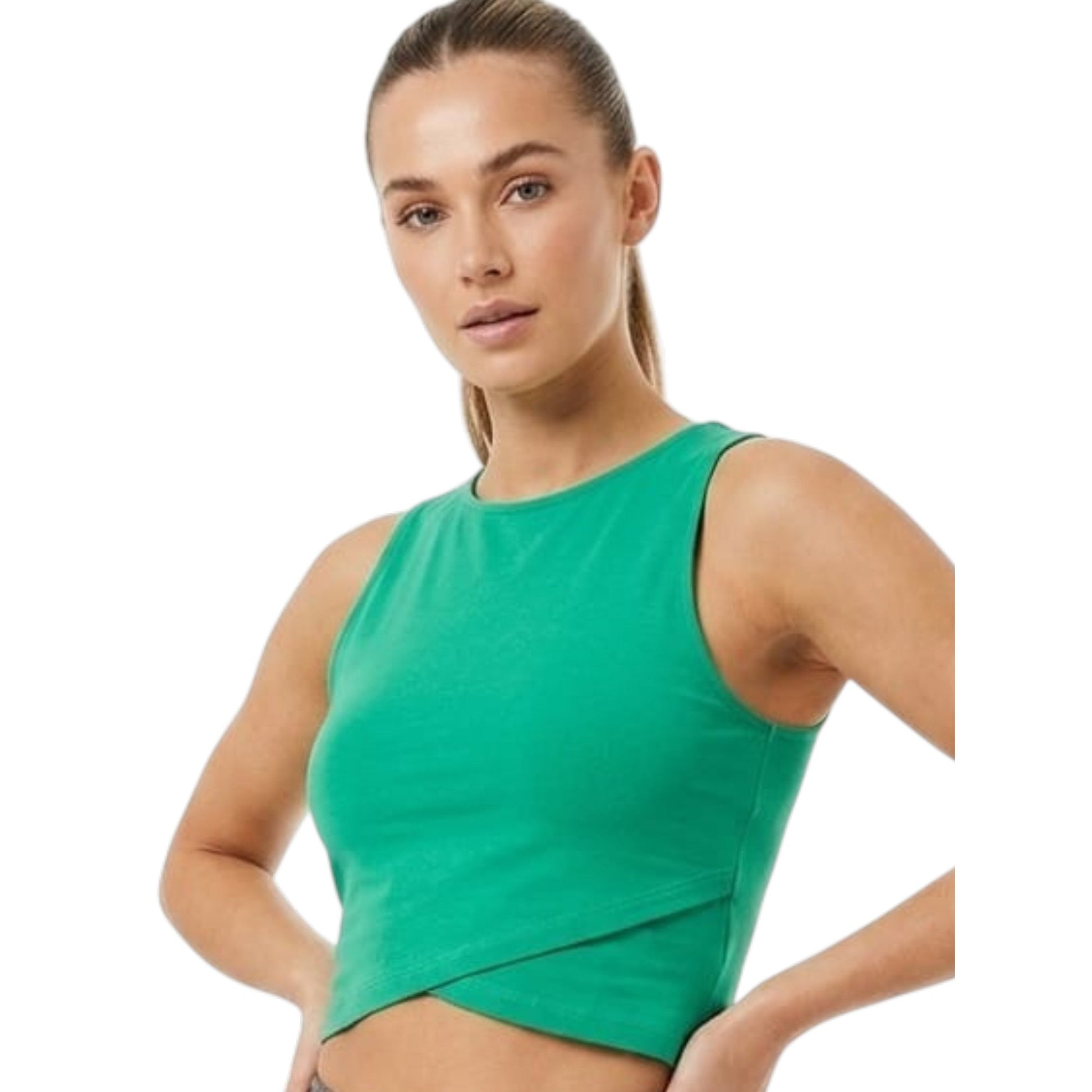 Women's Plain Solid Crop Top,Green