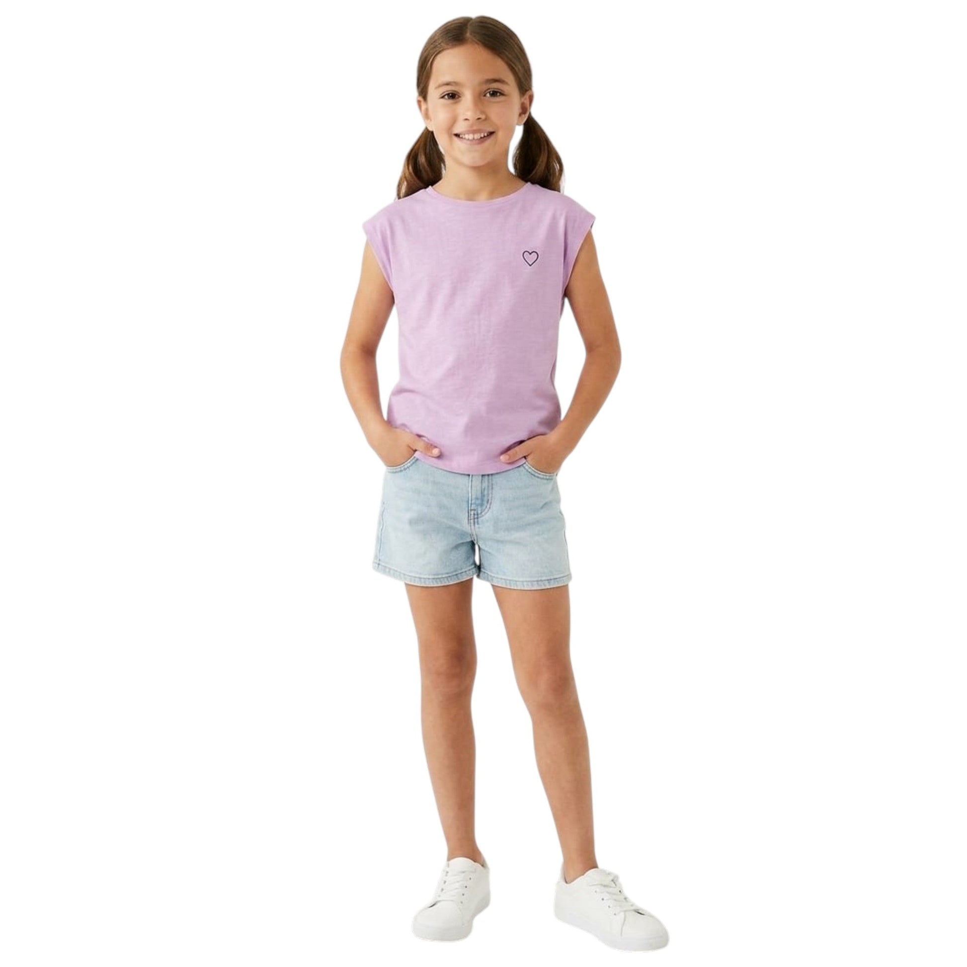 Kids Girl's Plain Solid Top,Purple
