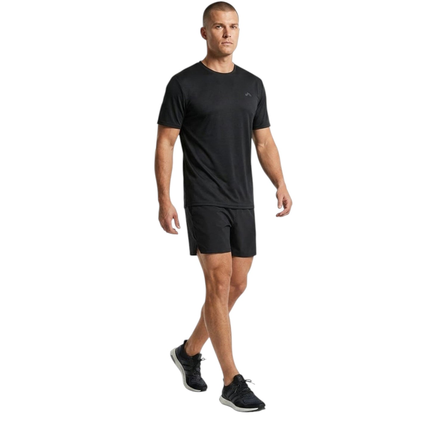 Men's Plain Solid Sport Top,Black