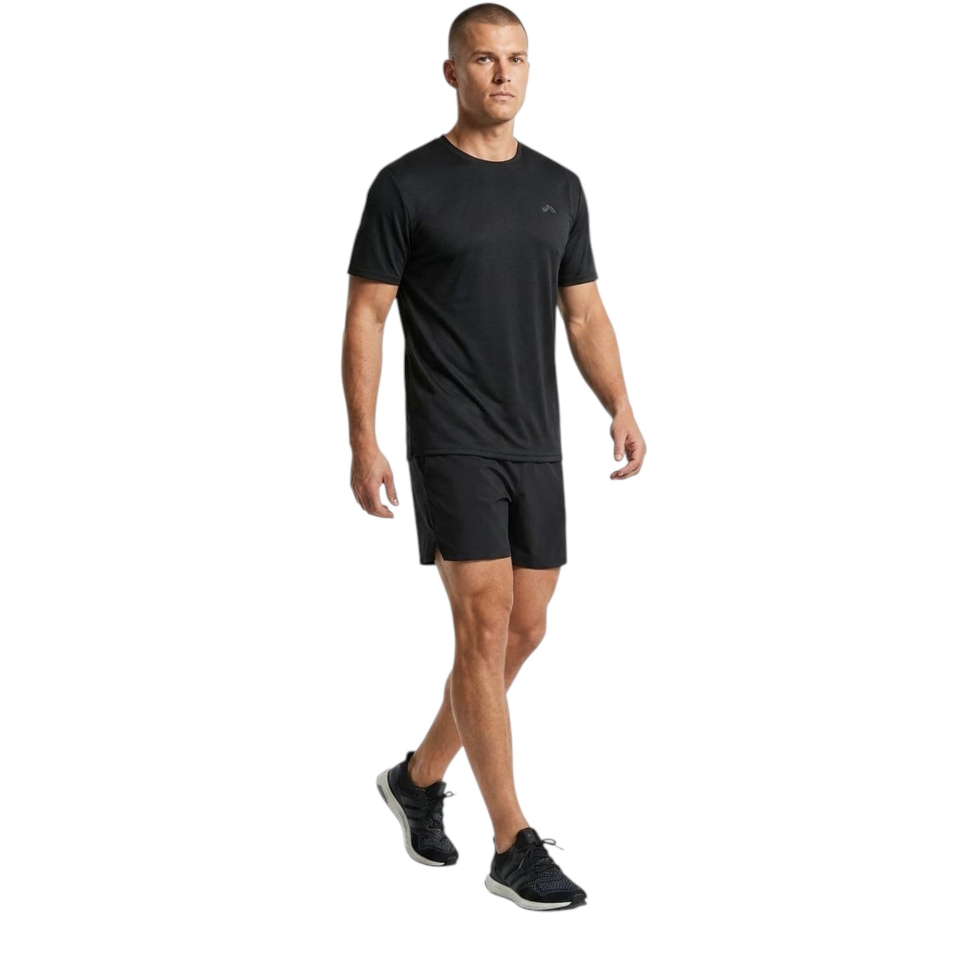 Men's Plain Solid Sport Top,Black