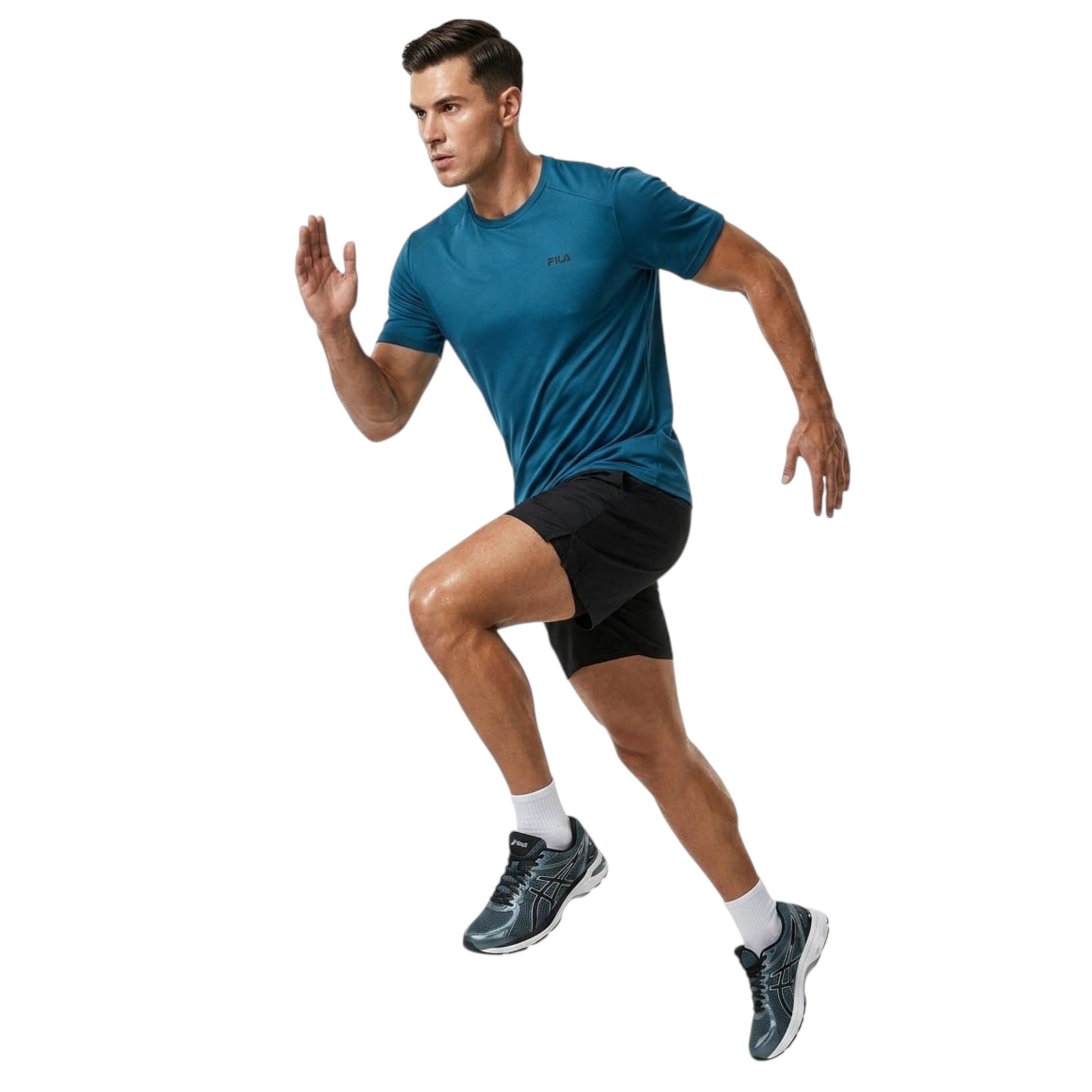 Men's Plain Solid Sport Top,Navy