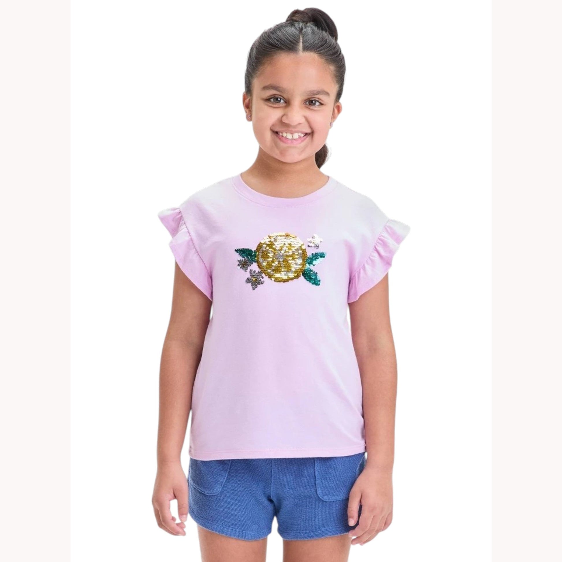 Kids Girl's Printed Top,Light Purple