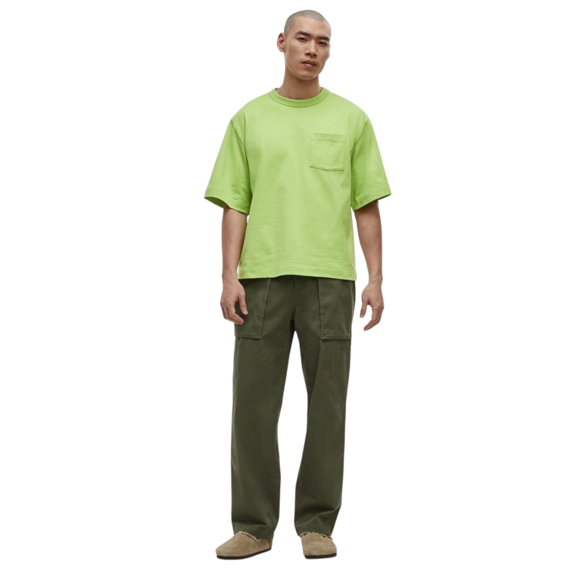 Men's Plain Solid Top,Light Green