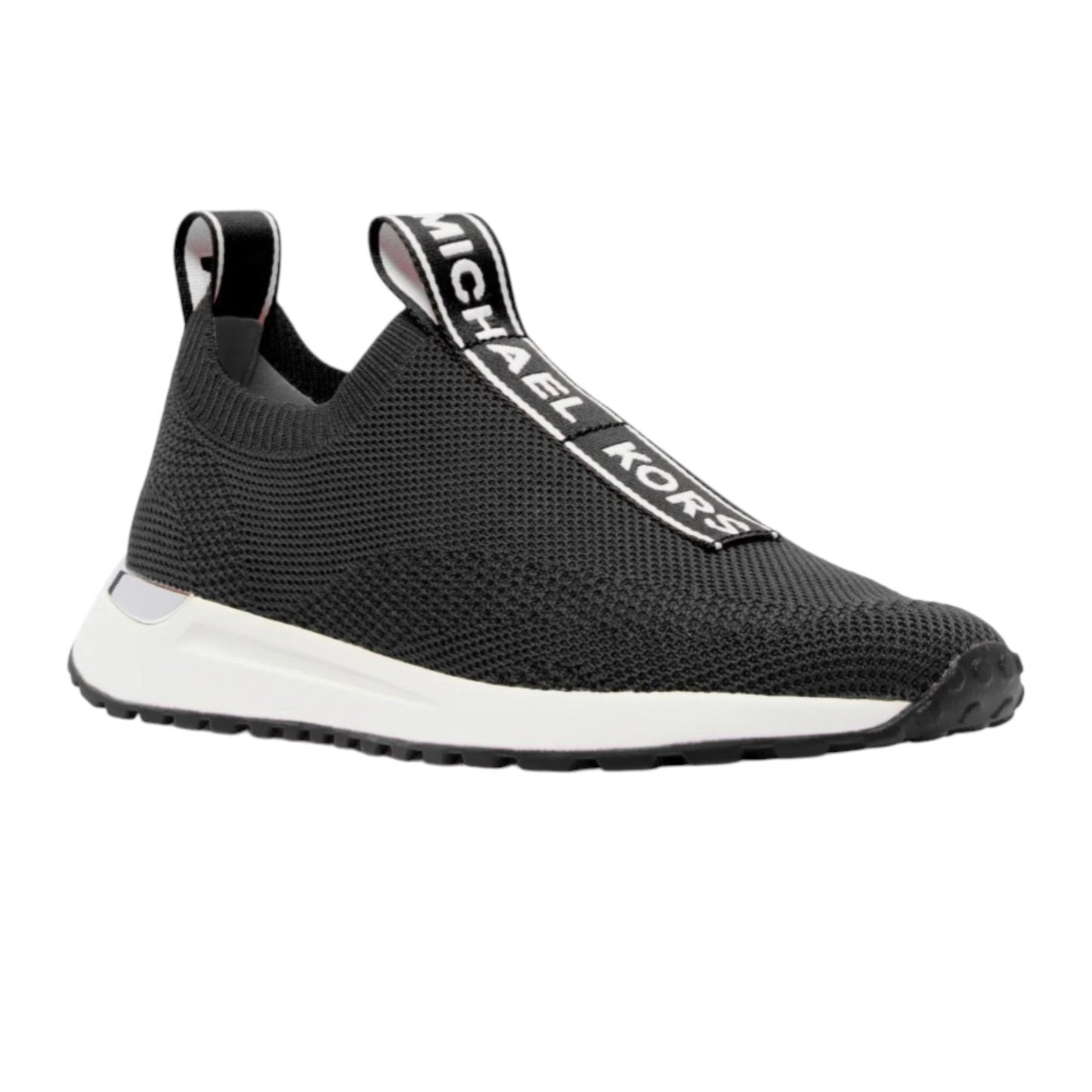 Women's Logo Pastched Knitted Shoes,Black