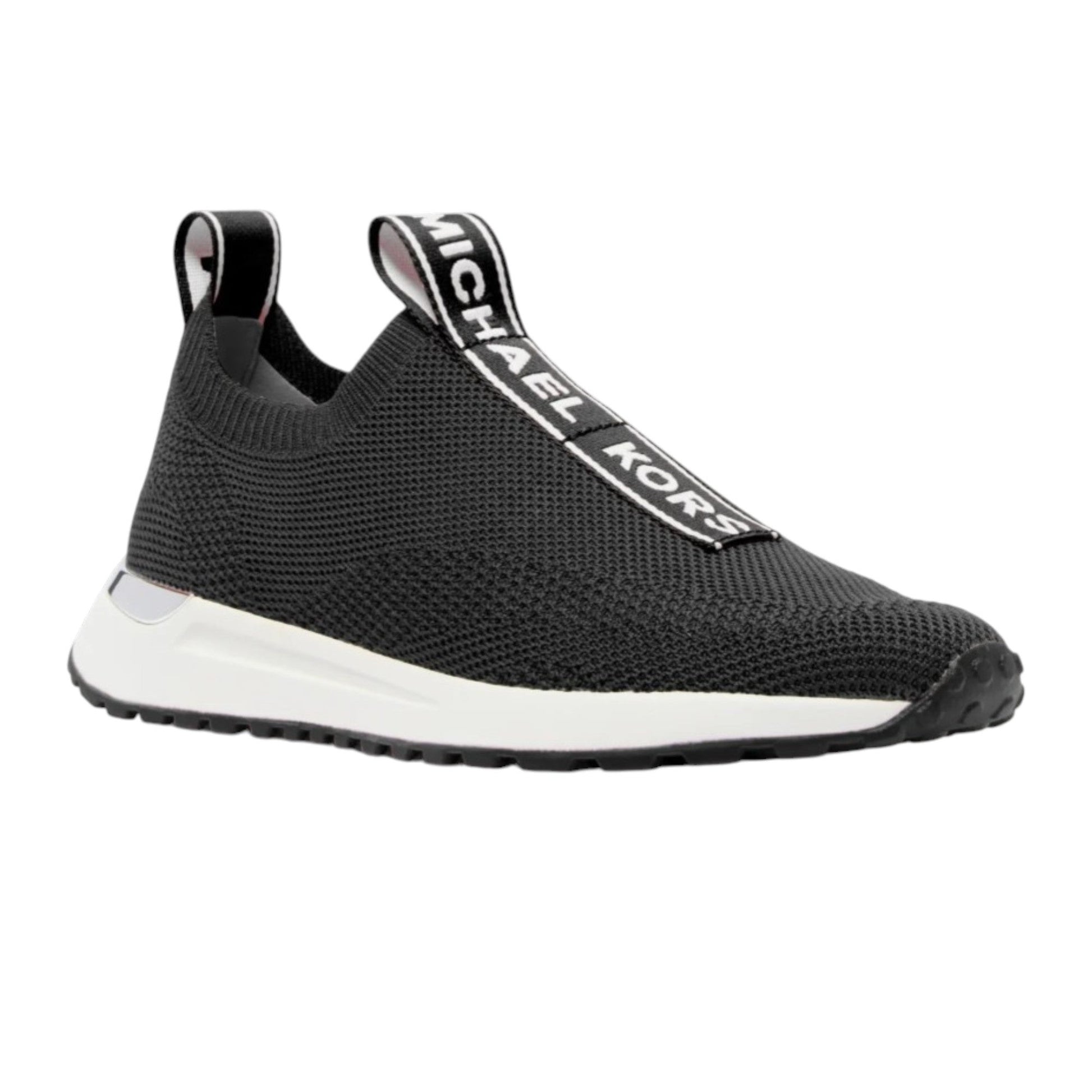 Women's Logo Pastched Knitted Shoes,Black