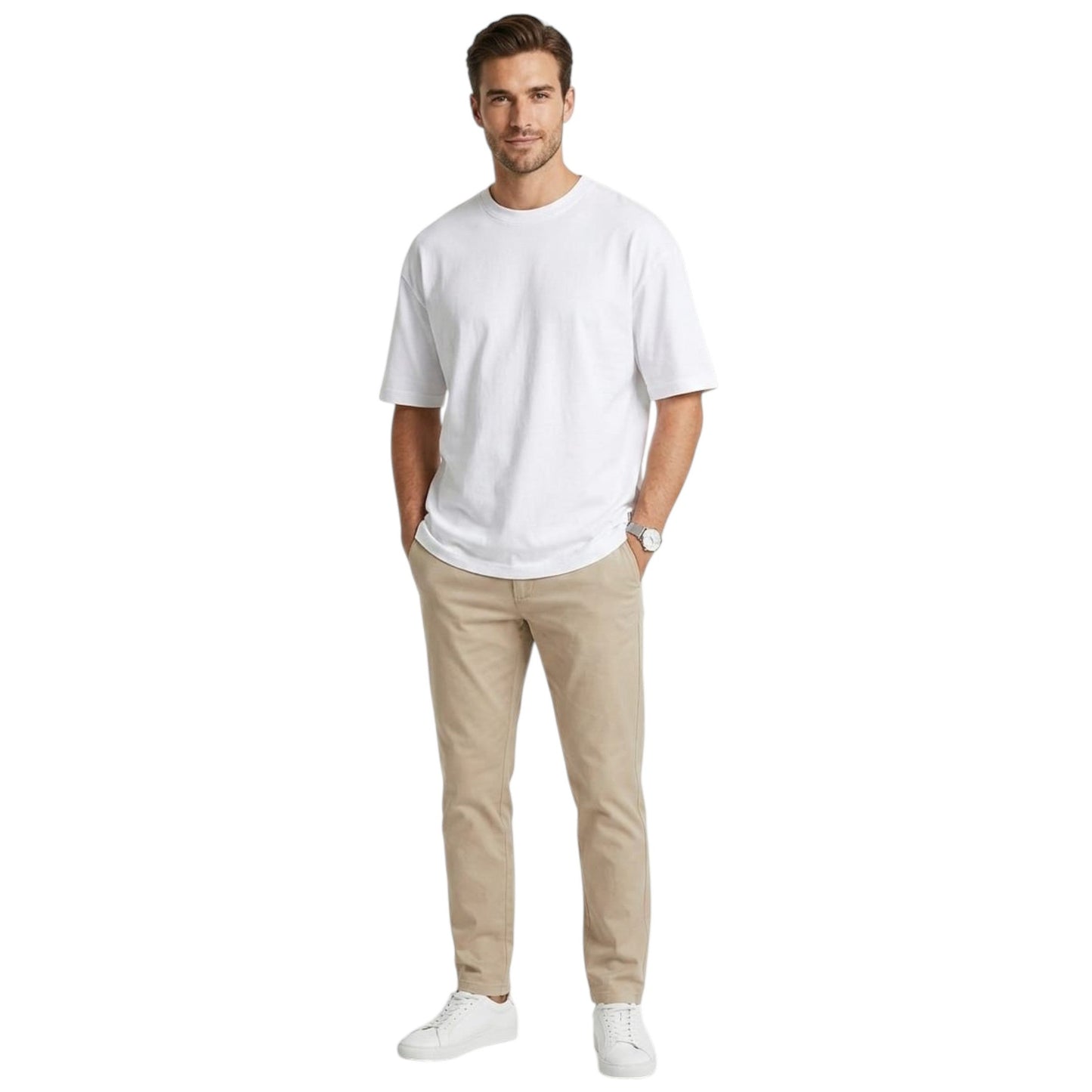 Men's Plain Solid Top,White
