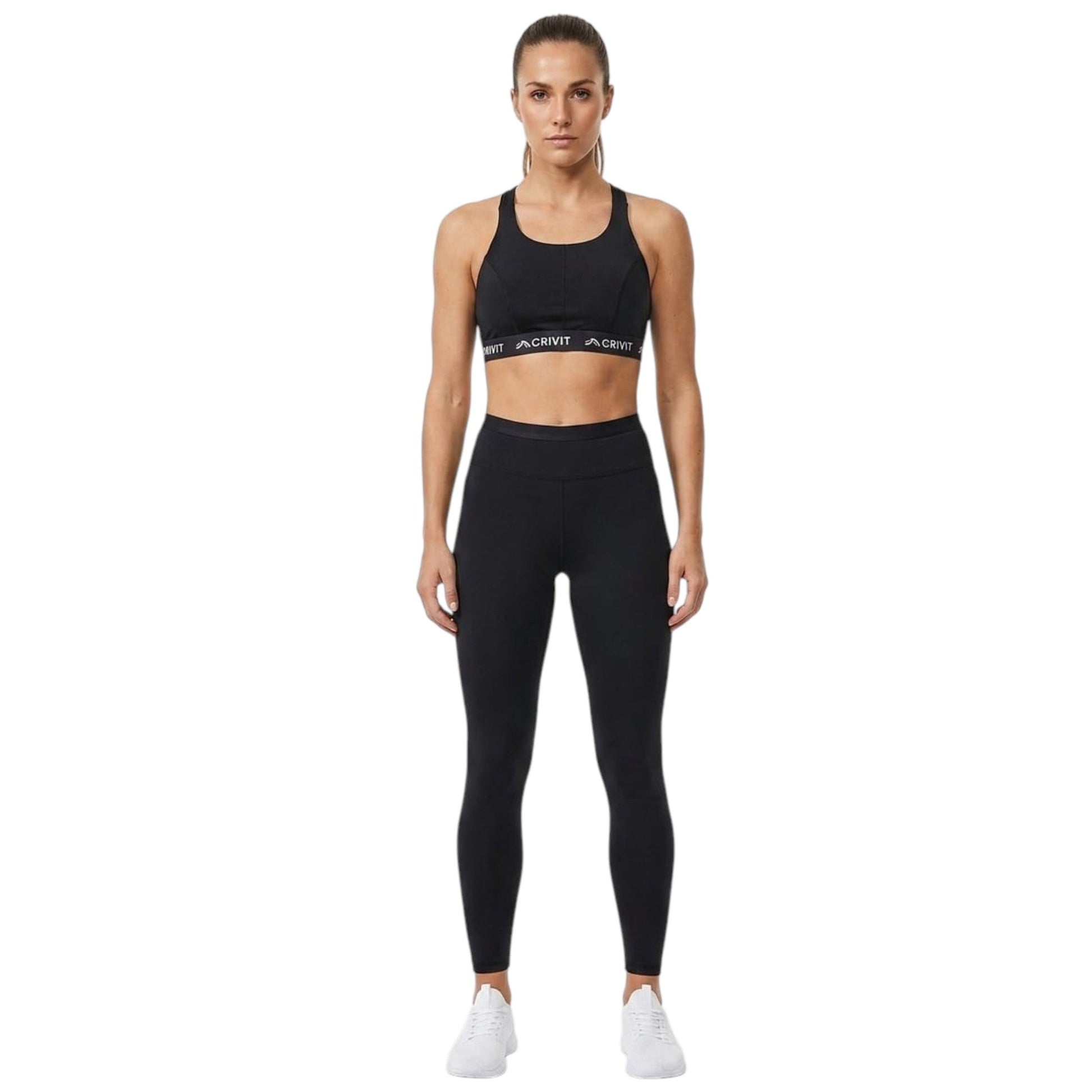 Women's Brand Logo Printed Sport Bra,Black