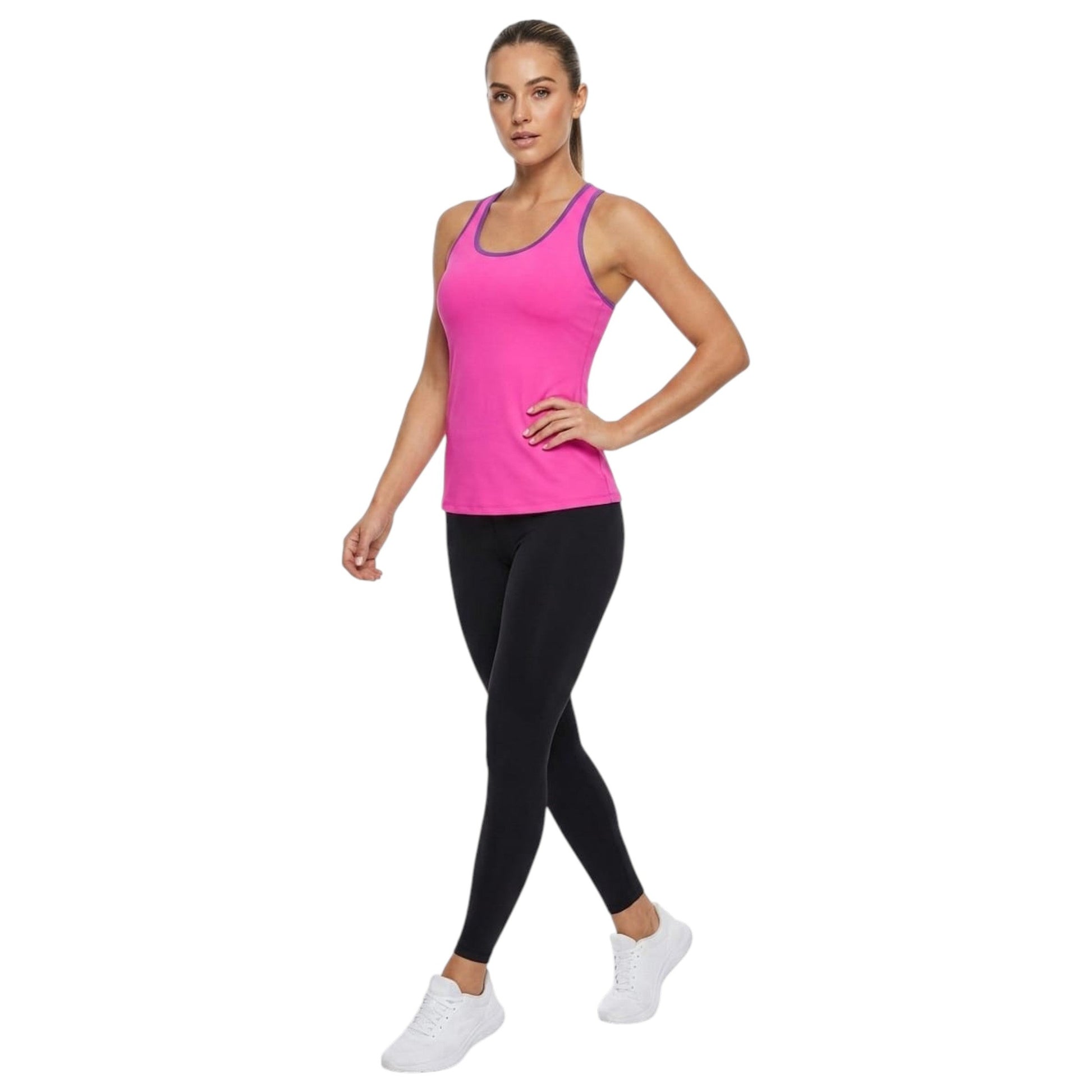 Women's Ribbed Sport Top,Dark Pink
